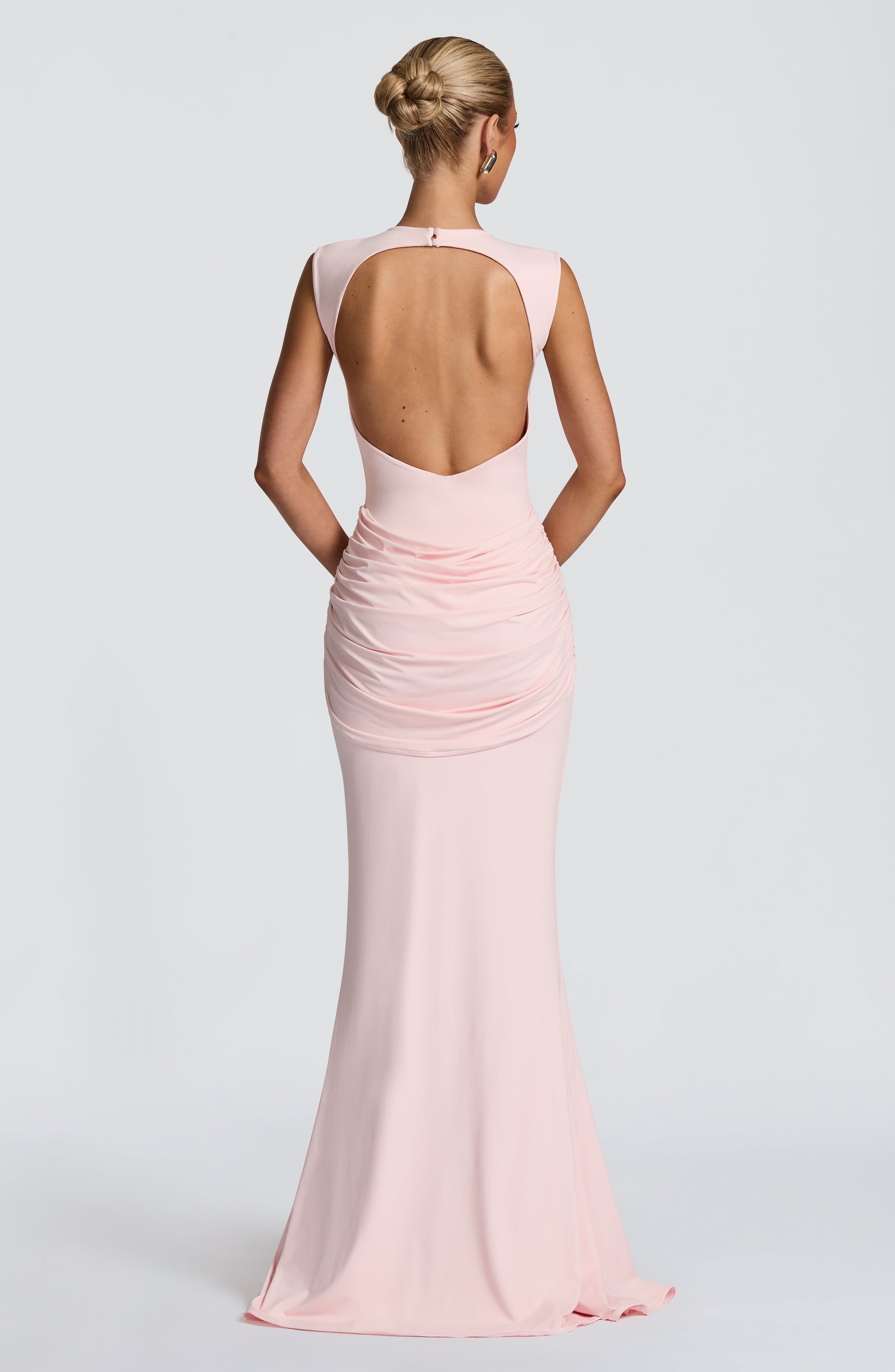 Lorenza Pembe Maxi Elbise