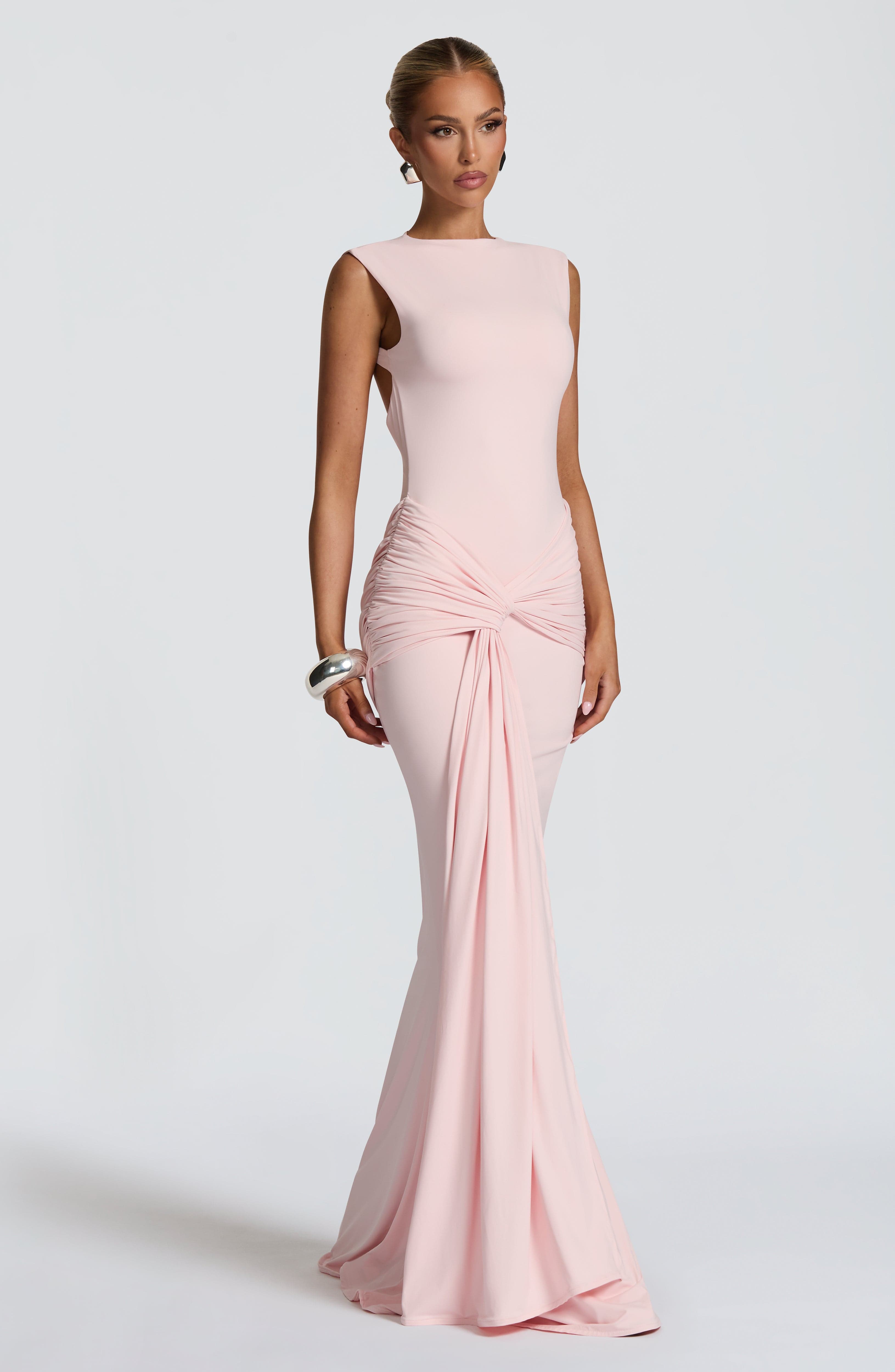 Lorenza Pembe Maxi Elbise
