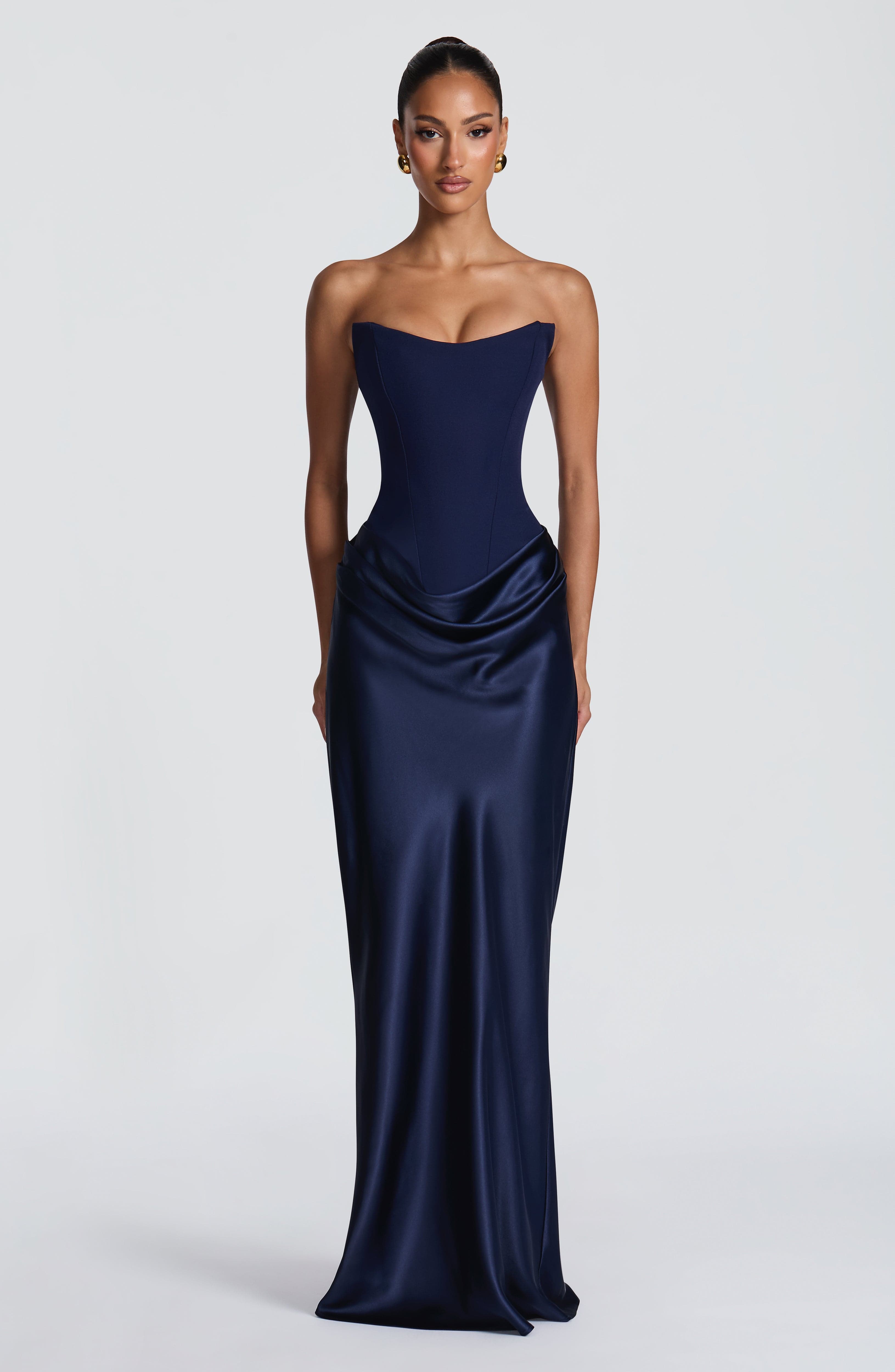 Maggie Lacivert Maxi Elbise