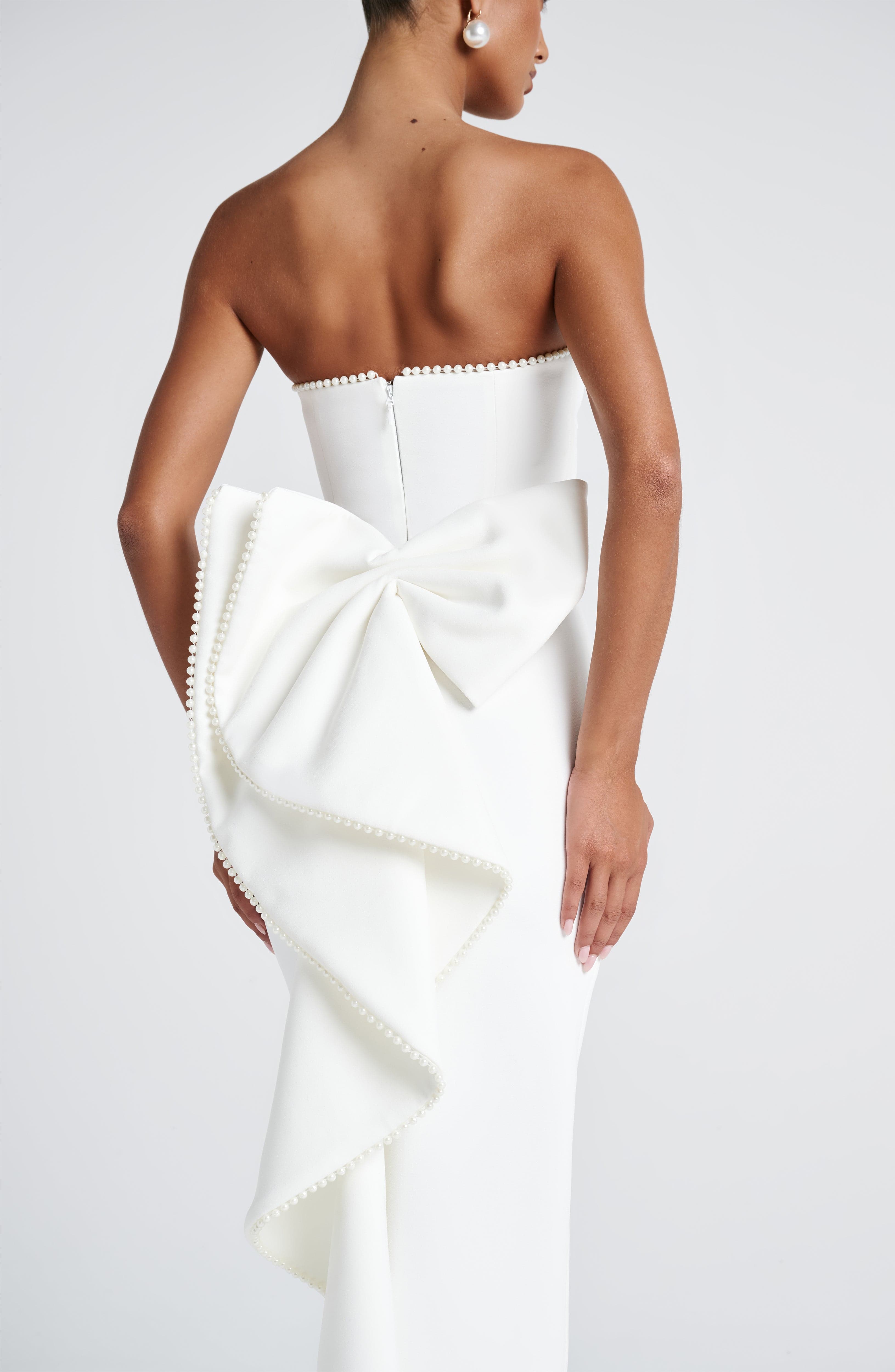 Ekru Magnolia Maxi Elbise