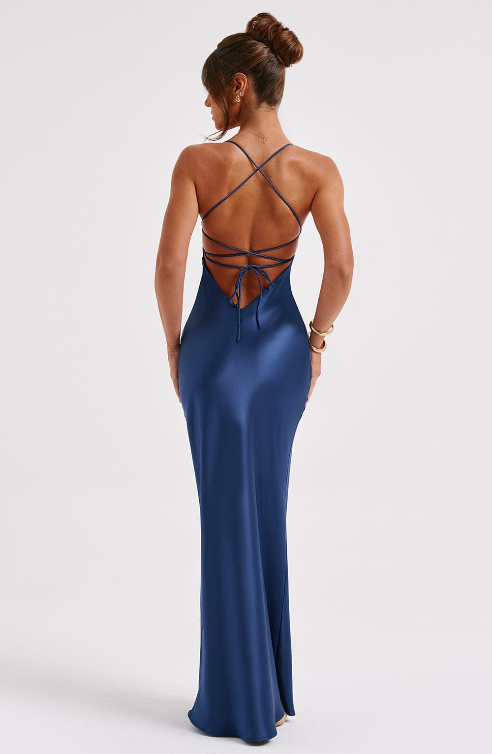 Malika Lacivert Maxi Elbise