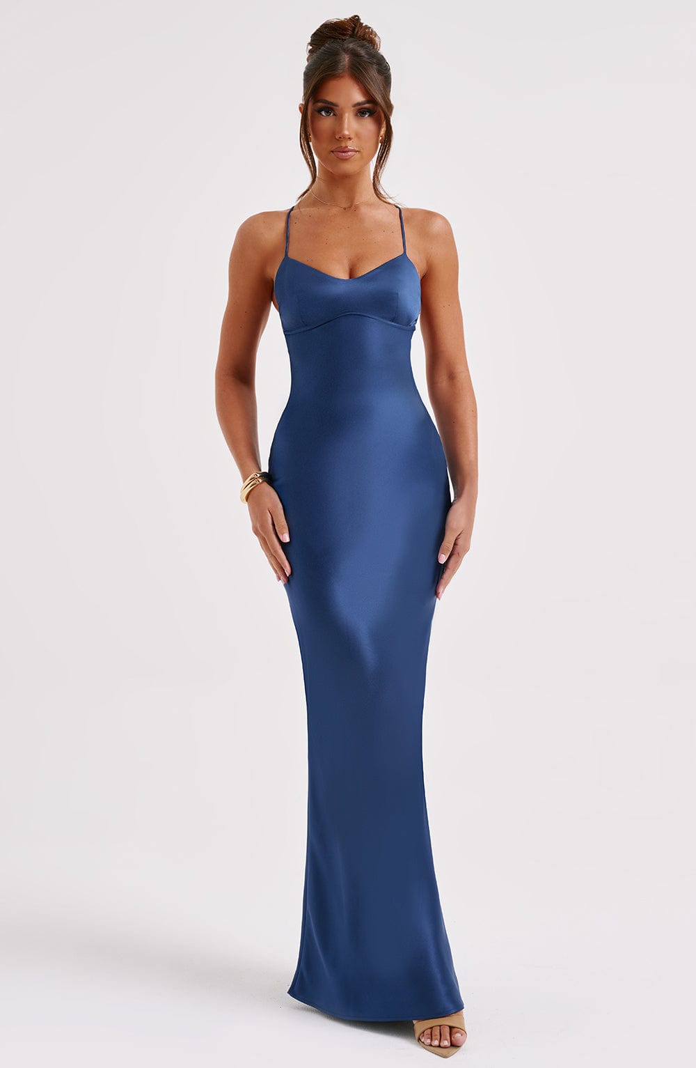 Malika Lacivert Maxi Elbise