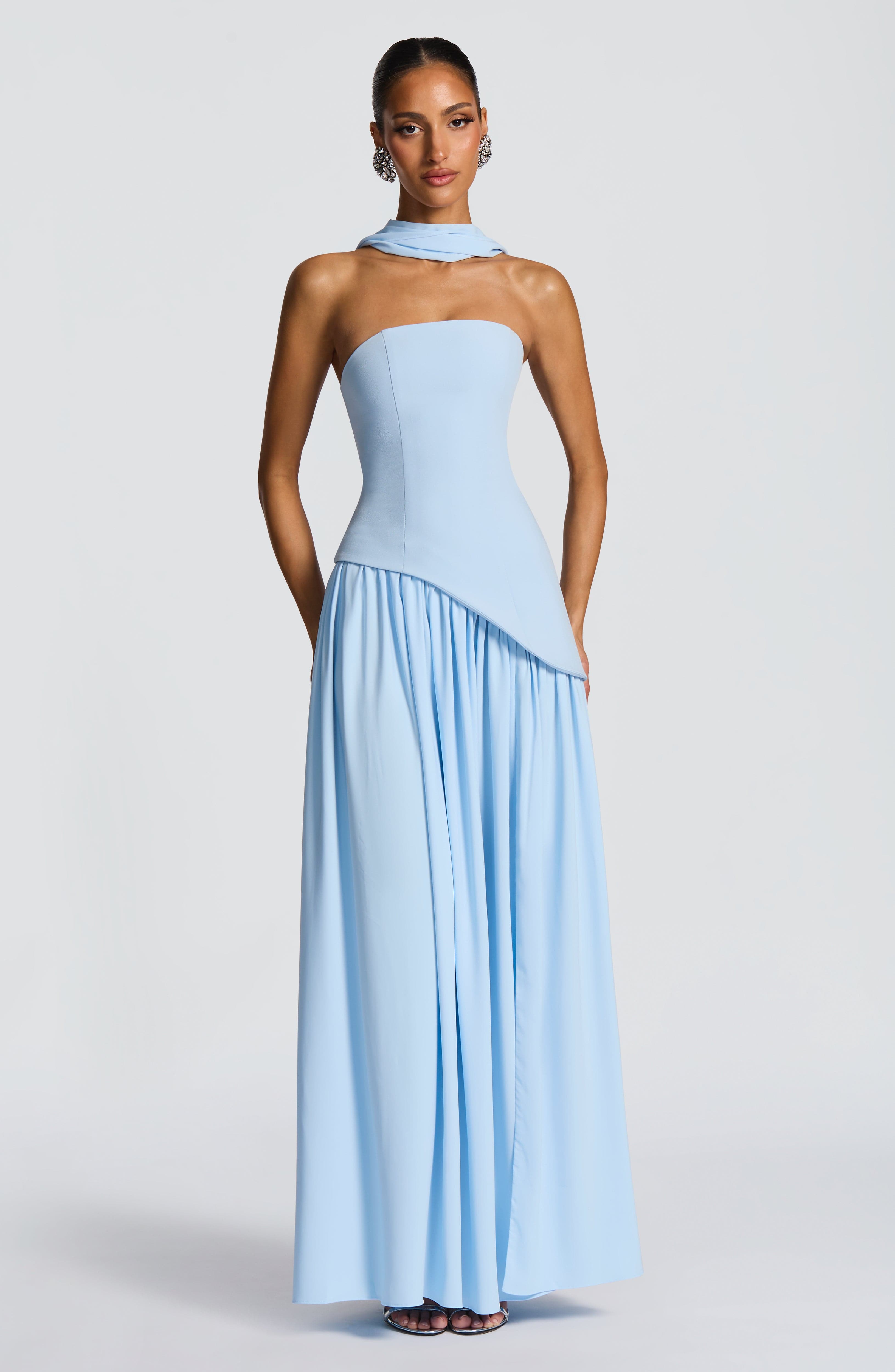 Maliyah Maxi Elbise – Bebek Mavisi