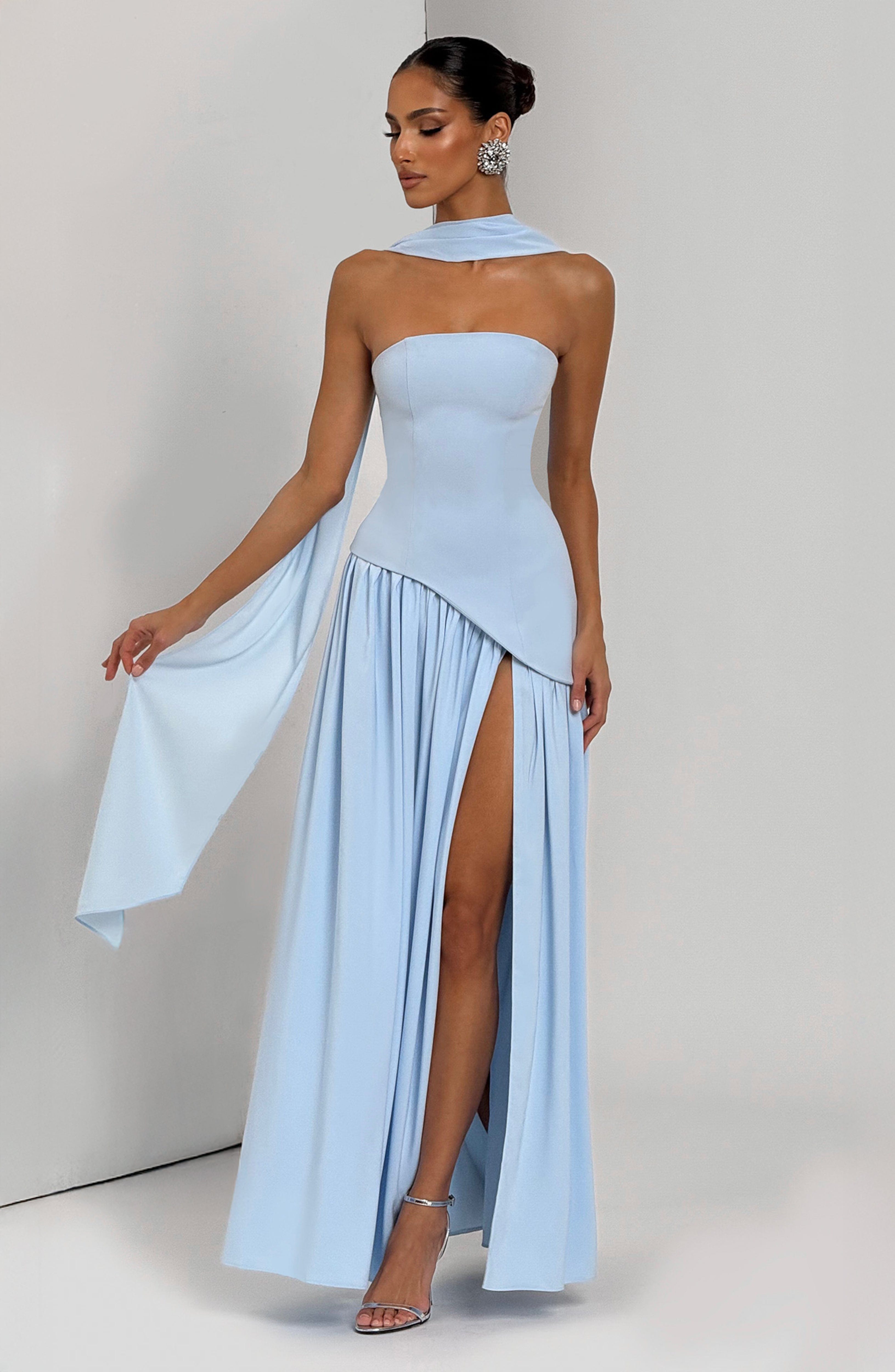 Bebek Mavisi Maliyah Maxi Elbise