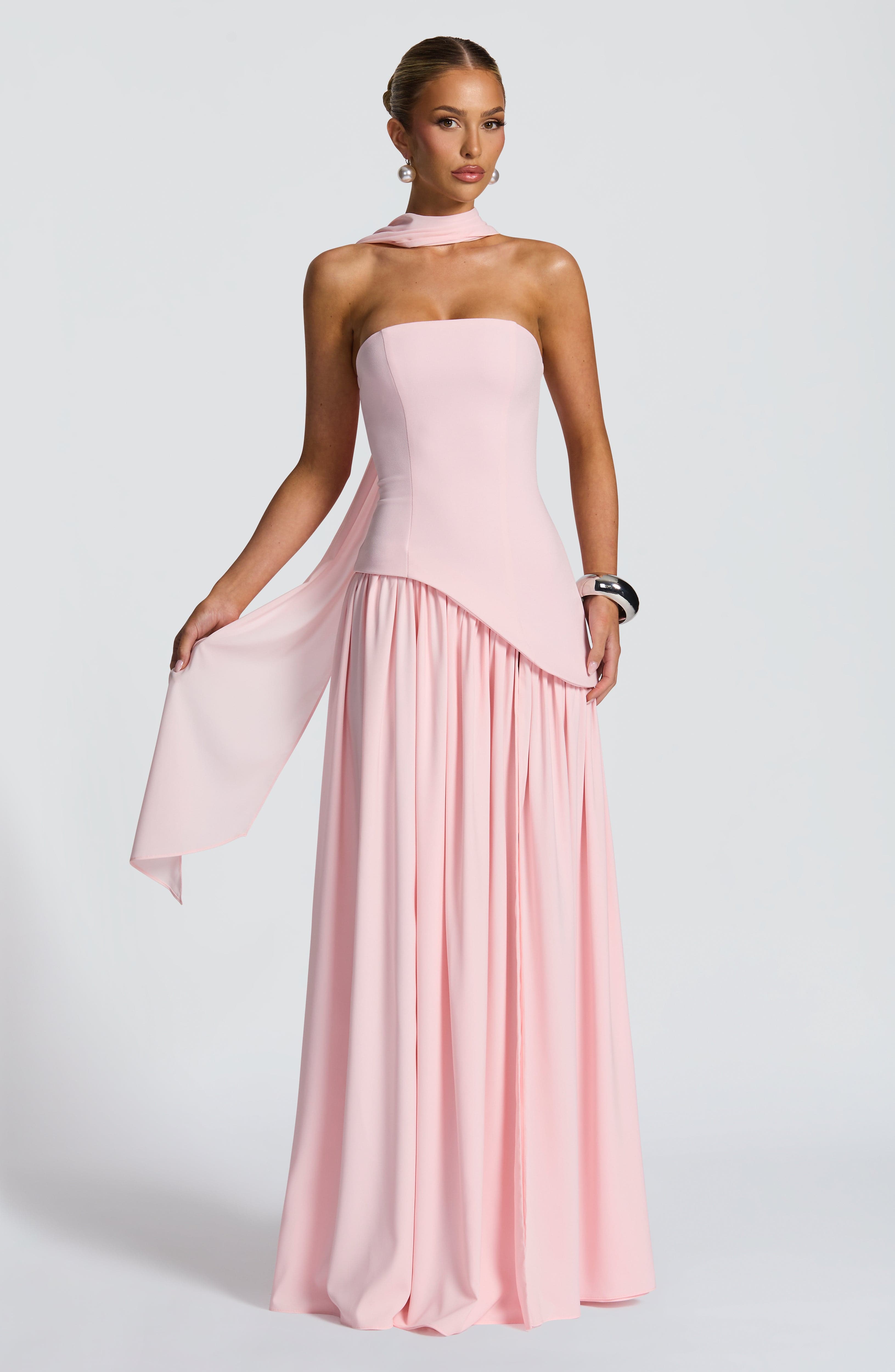 Maliyah Pembe Maxi Elbise