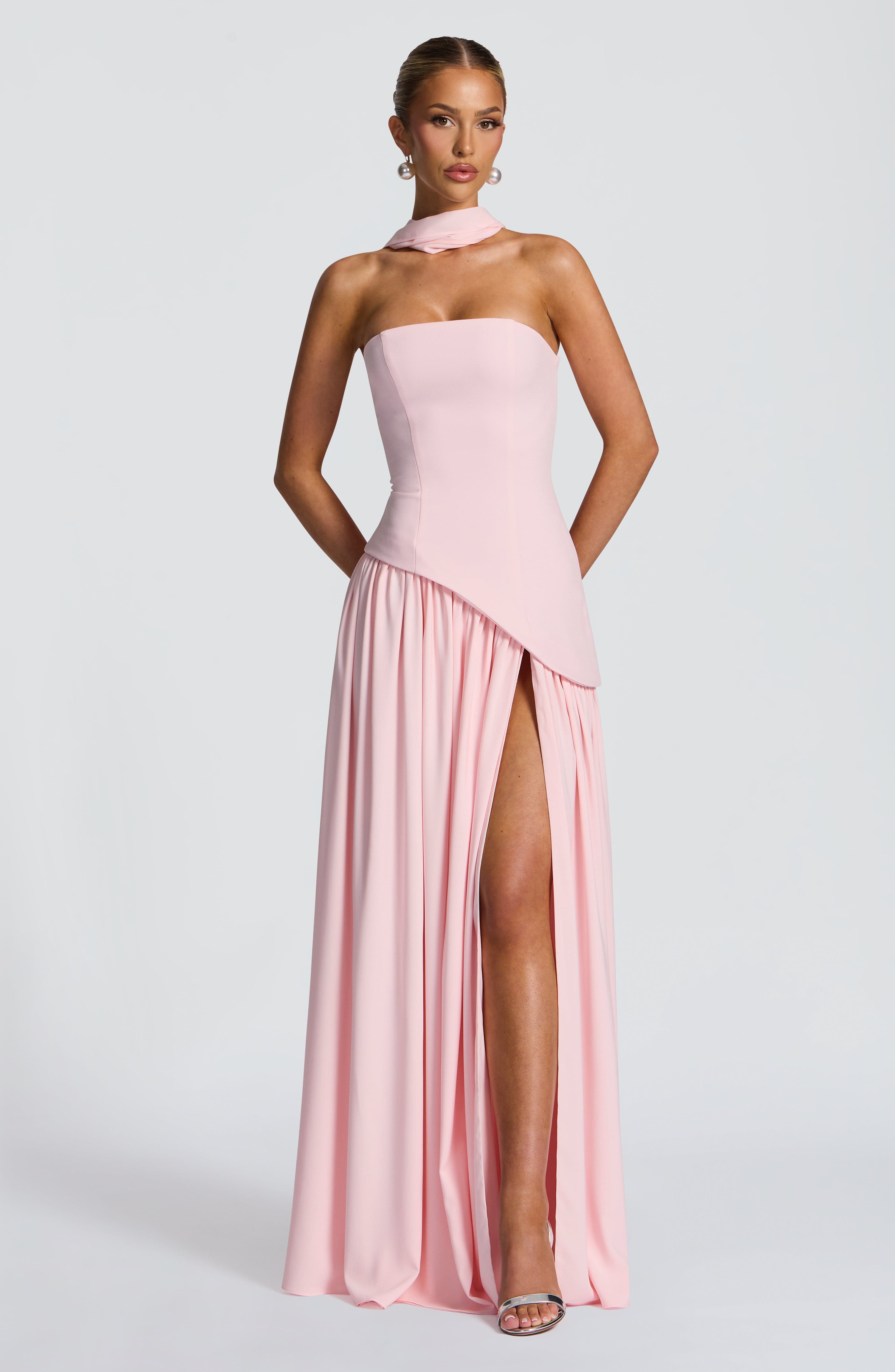 Maliyah Pembe Maxi Elbise