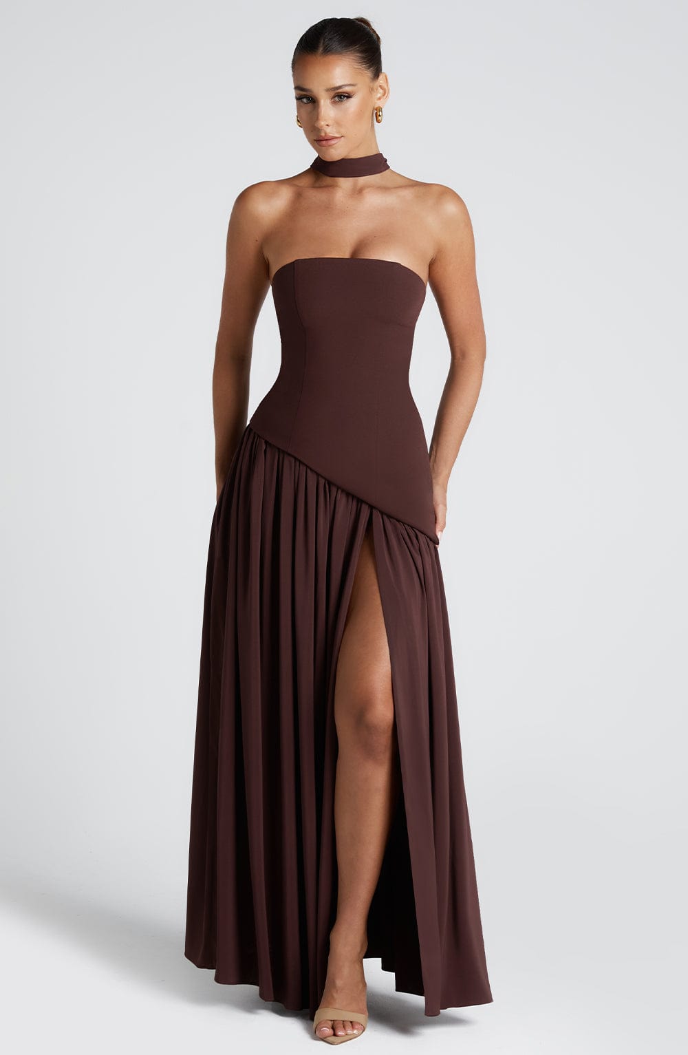 Maliyah Maxi Elbise – Mürdüm Kahve