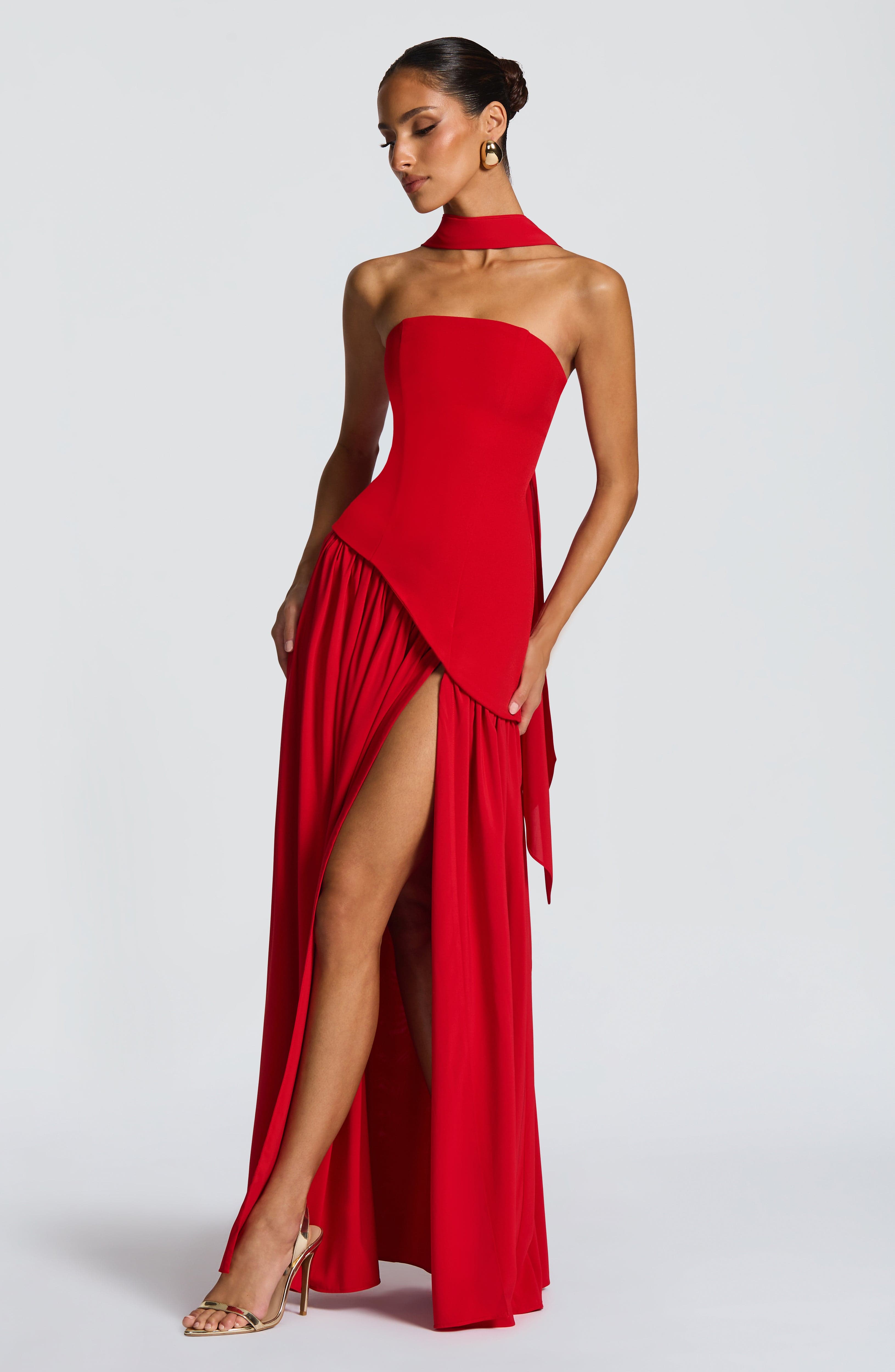Maliyah Maxi Elbise – Kırmızı