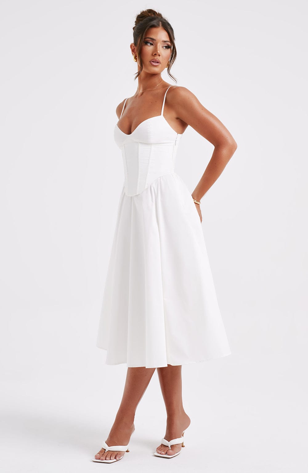 Mariella Midi Krem Elbise