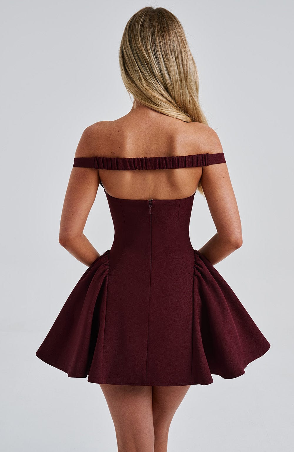 Kiraz Vernik Marla Mini Elbise