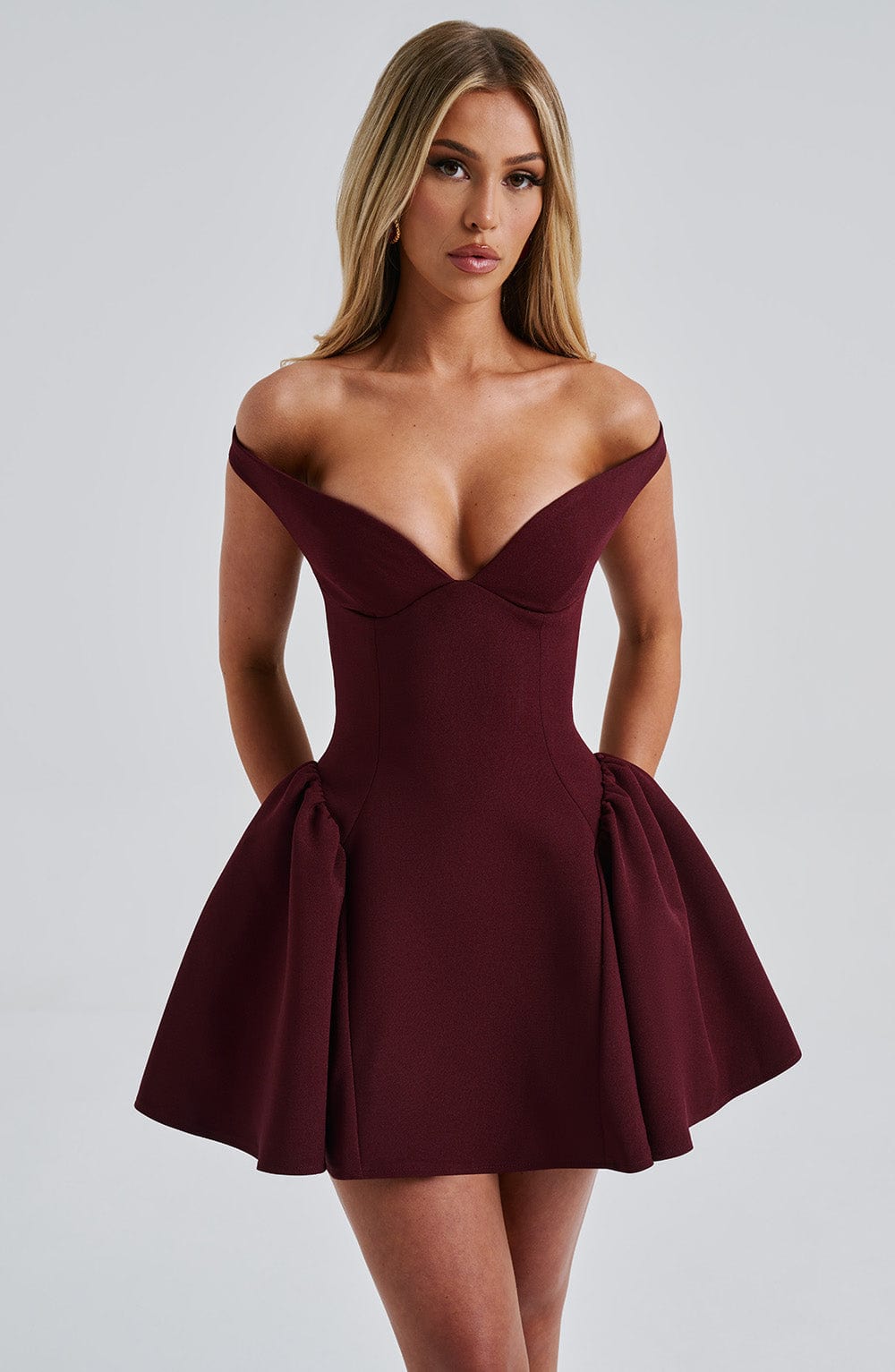 Kiraz Vernik Marla Mini Elbise