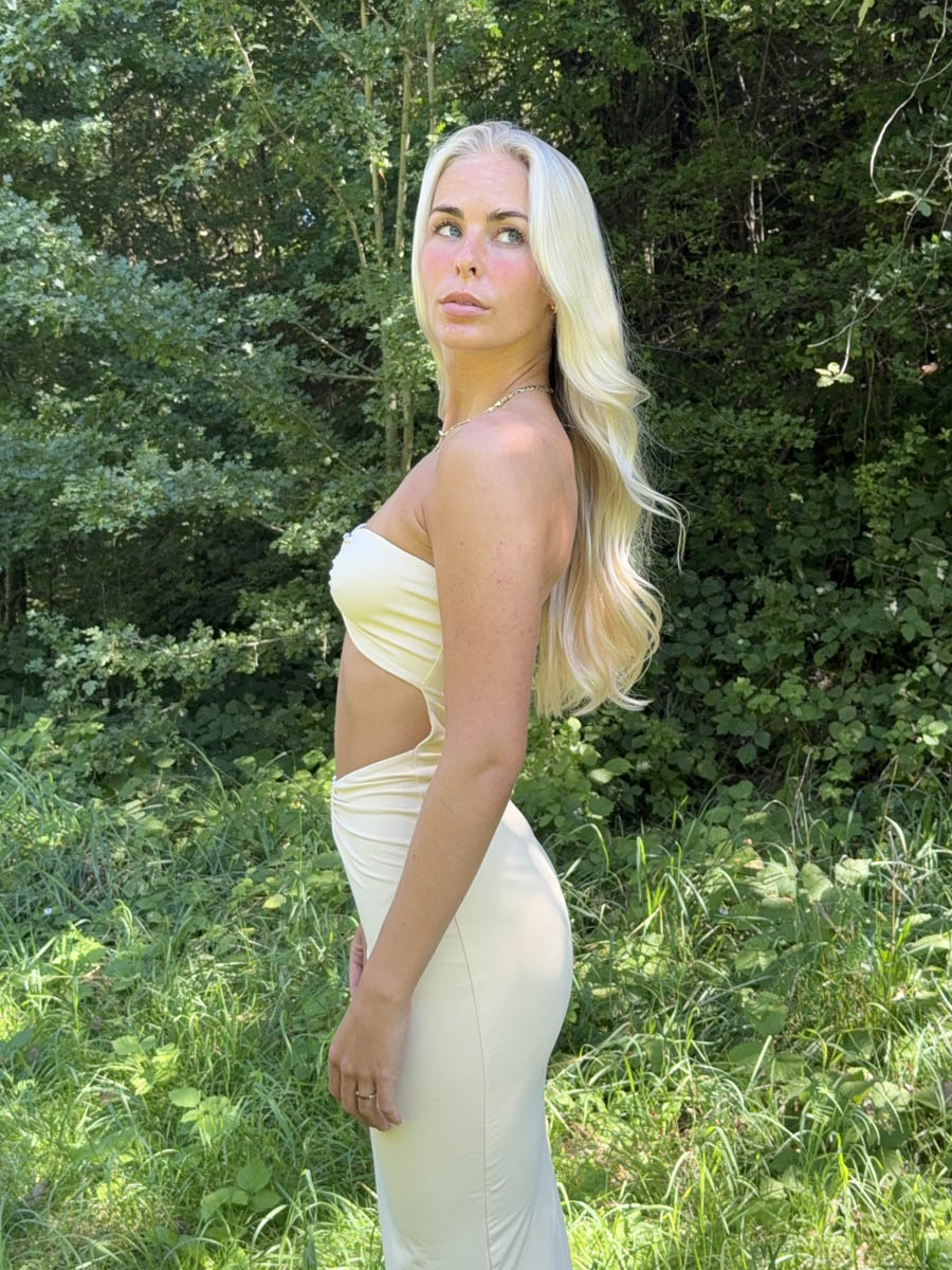 Ania Sarı Maxi Elbise