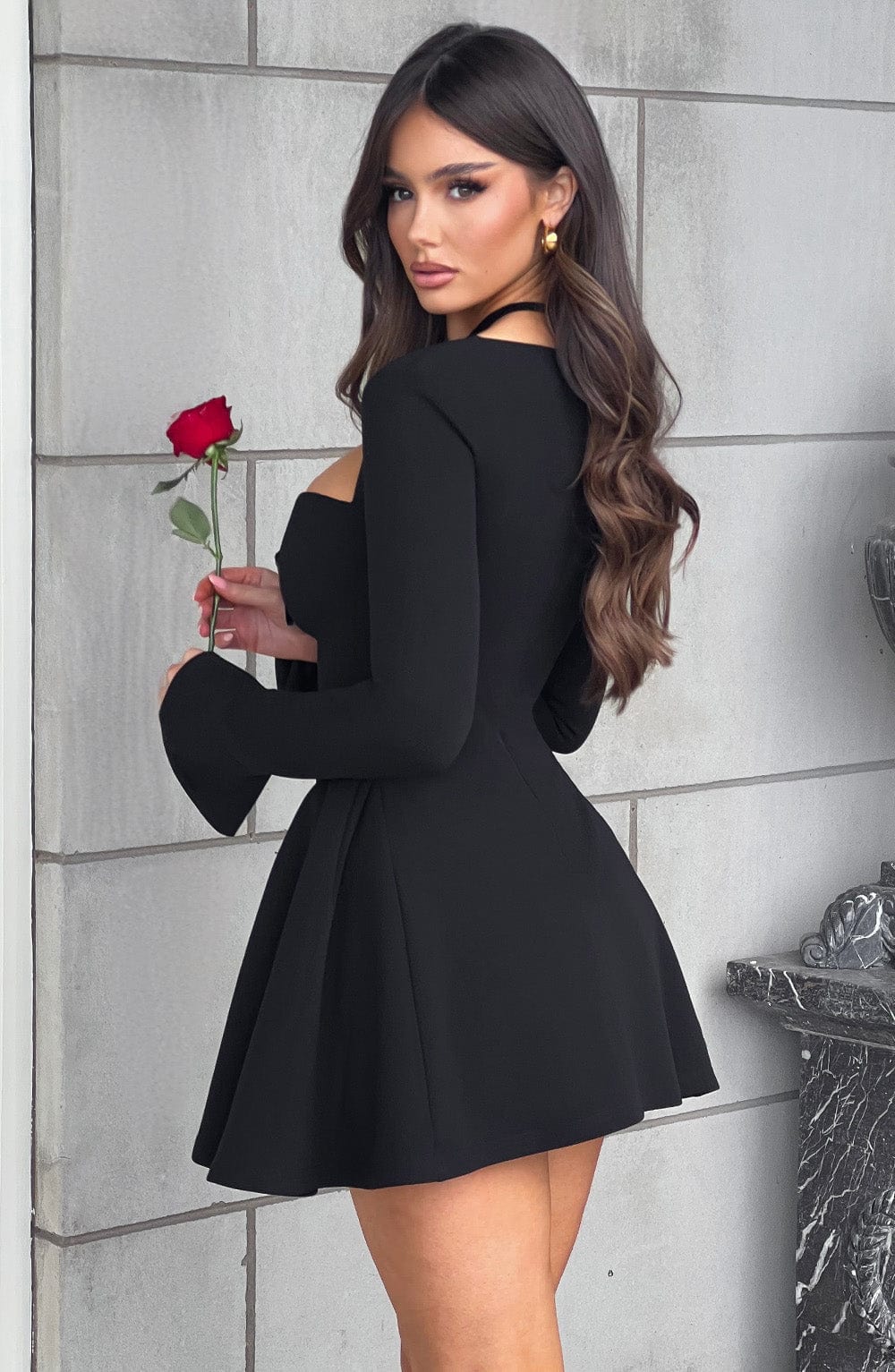 Megan Mini Siyah Elbise