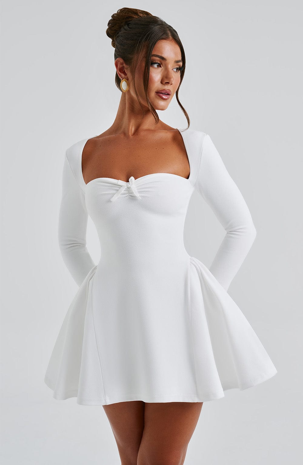 Megan Mini Krem Elbise