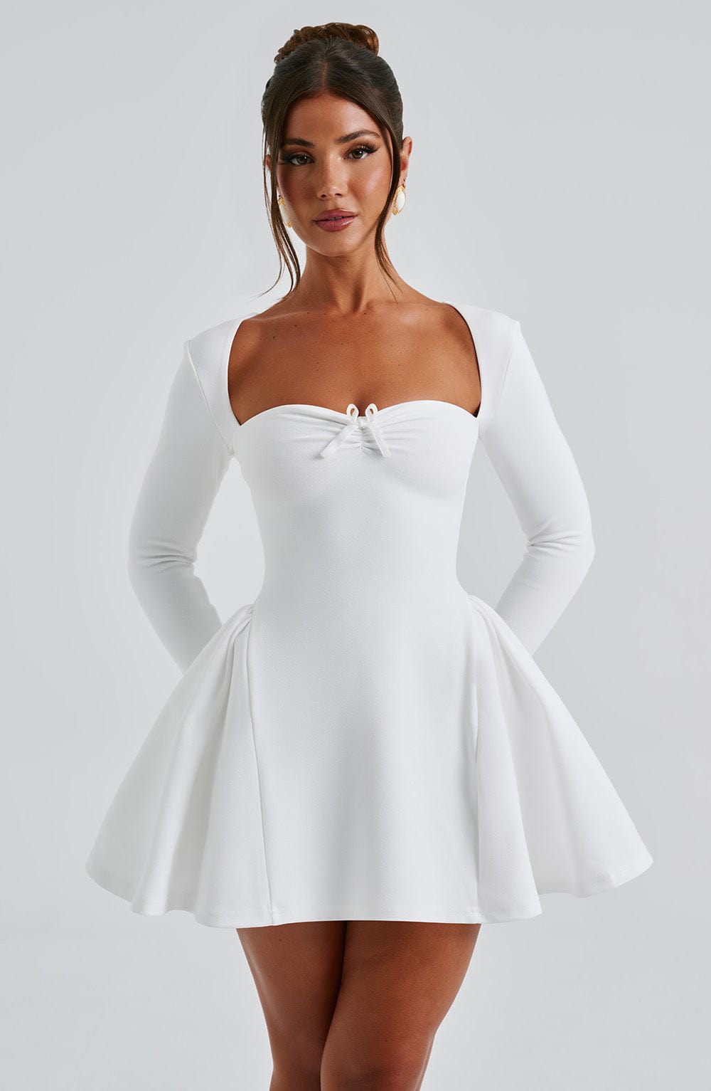 Megan Mini Krem Elbise