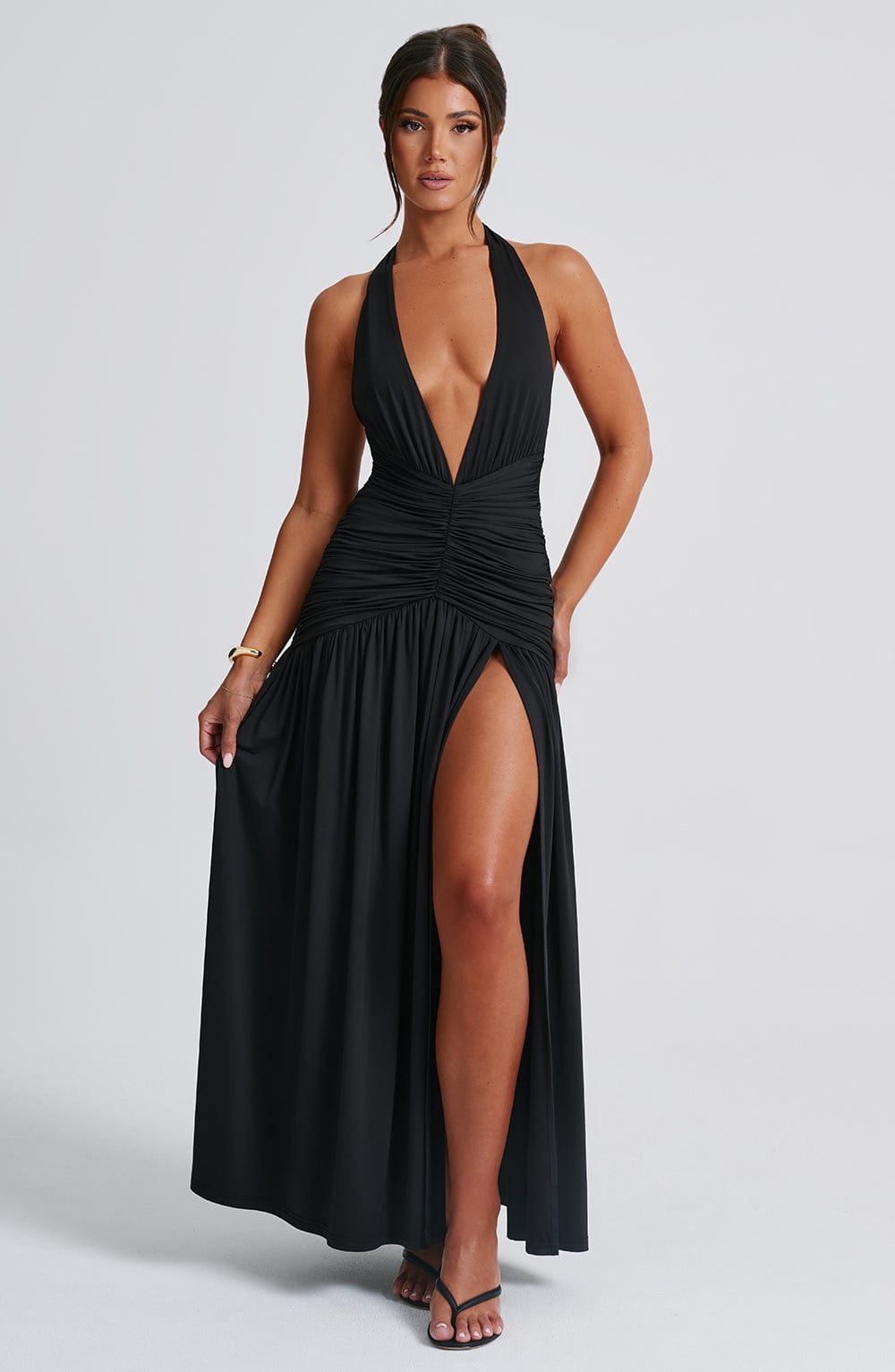 Melania Siyah Maxi Elbise