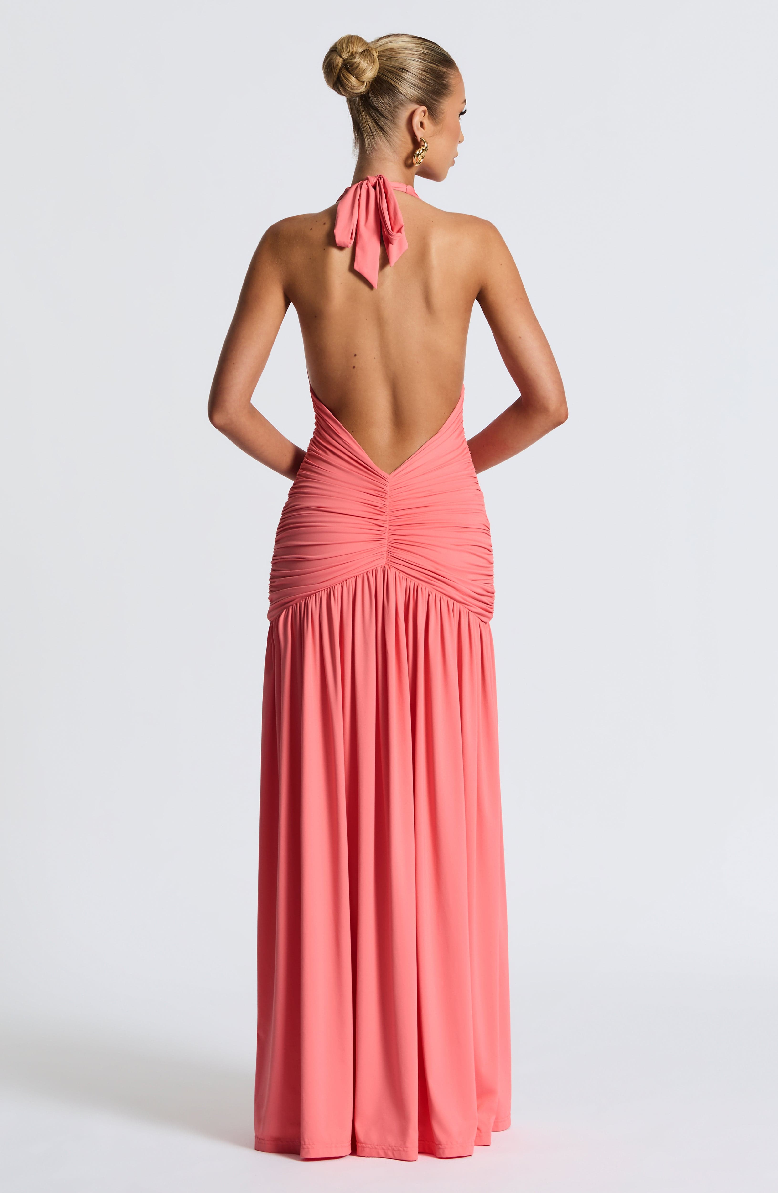 Melania Mercan Pembe Maxi Elbise
