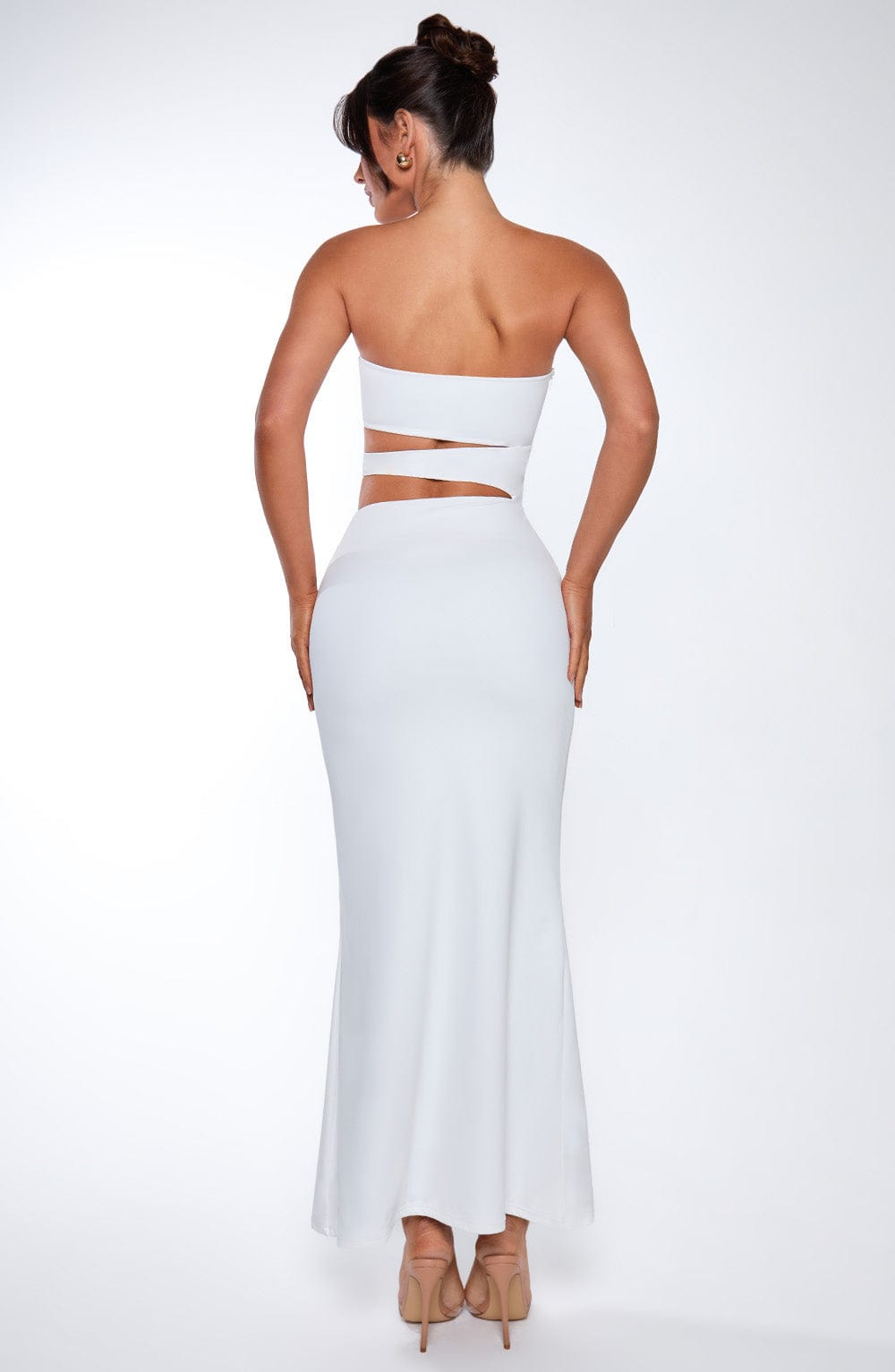 Beyaz Milia Maxi Elbise