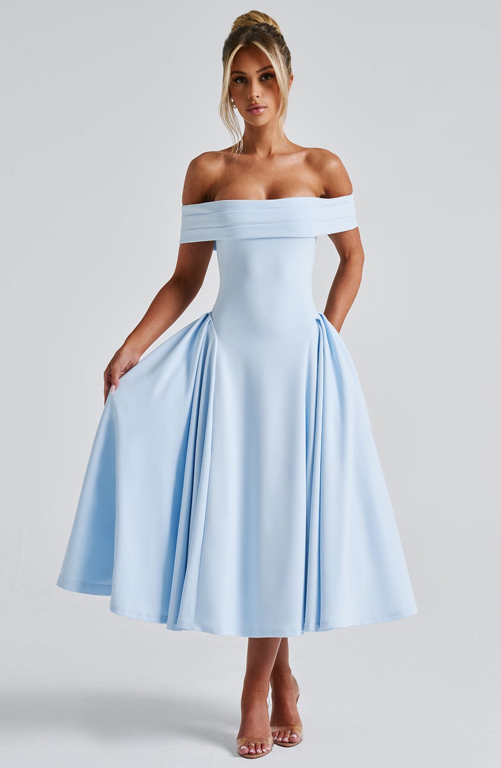 Miranda Mavi Midi Elbise