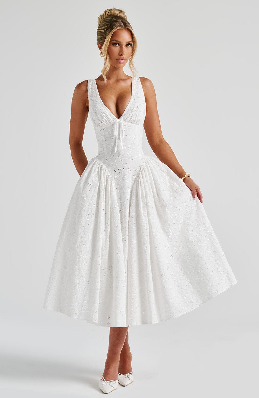 Monroe Midi Krem Elbise