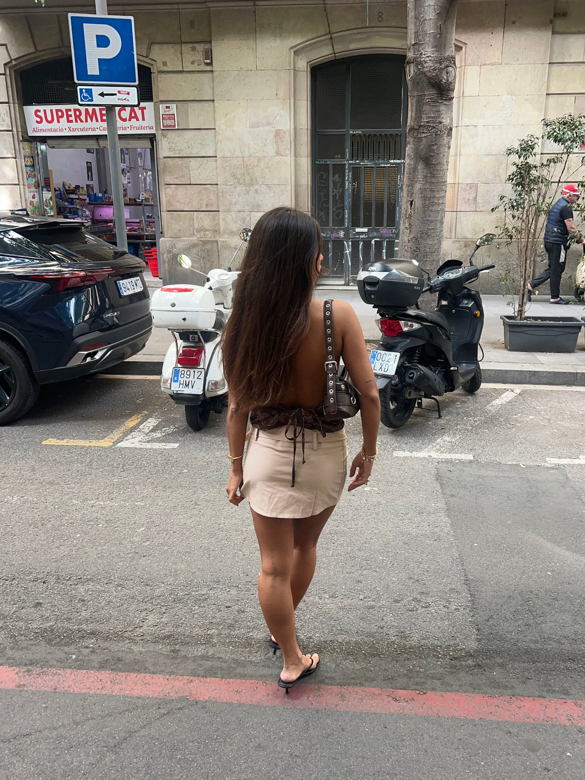 Bej Kemerli Jenny Mini Etek