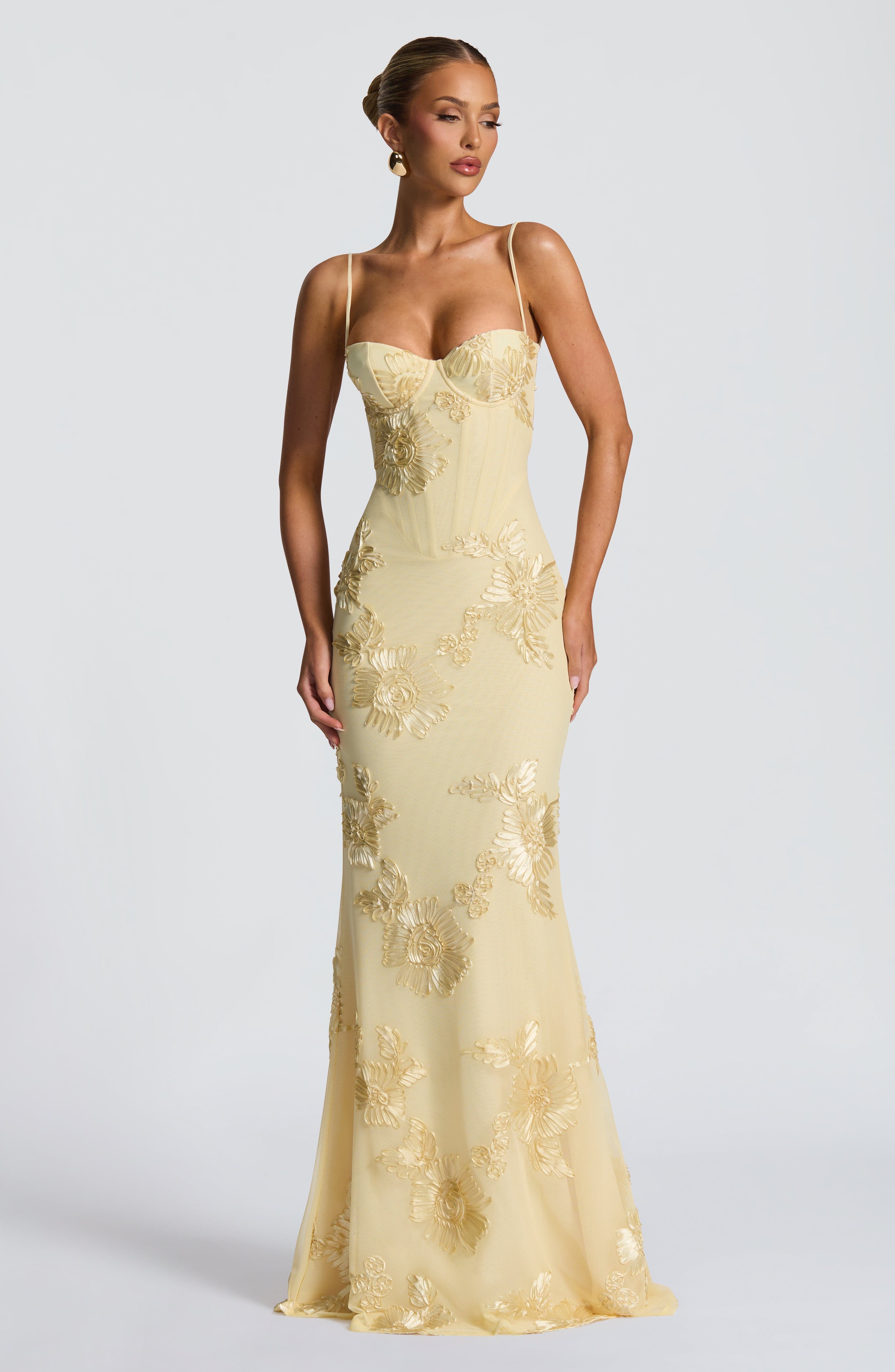 Nefertiti Limon Maxi Elbise