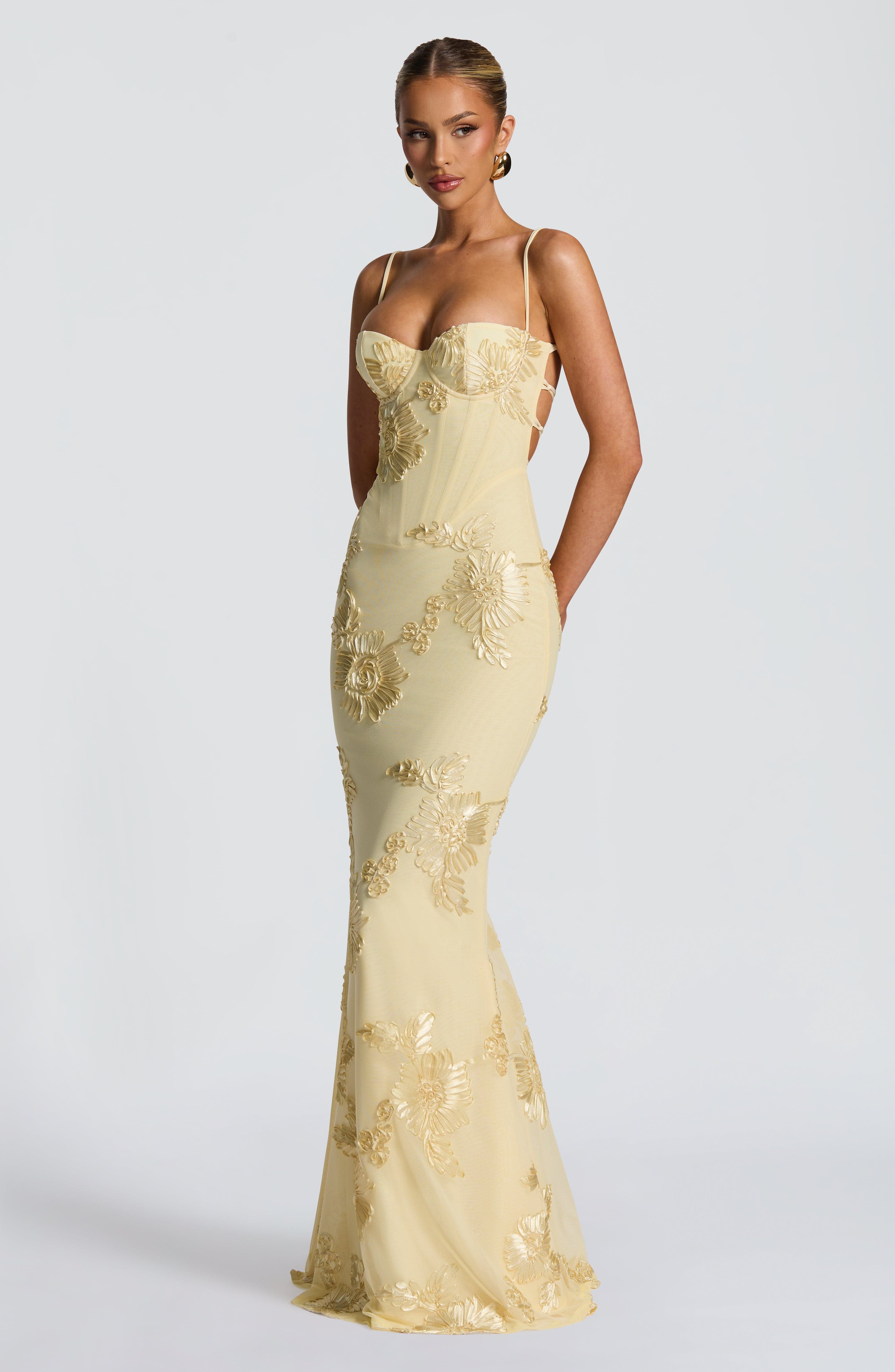 Nefertiti Limon Maxi Elbise
