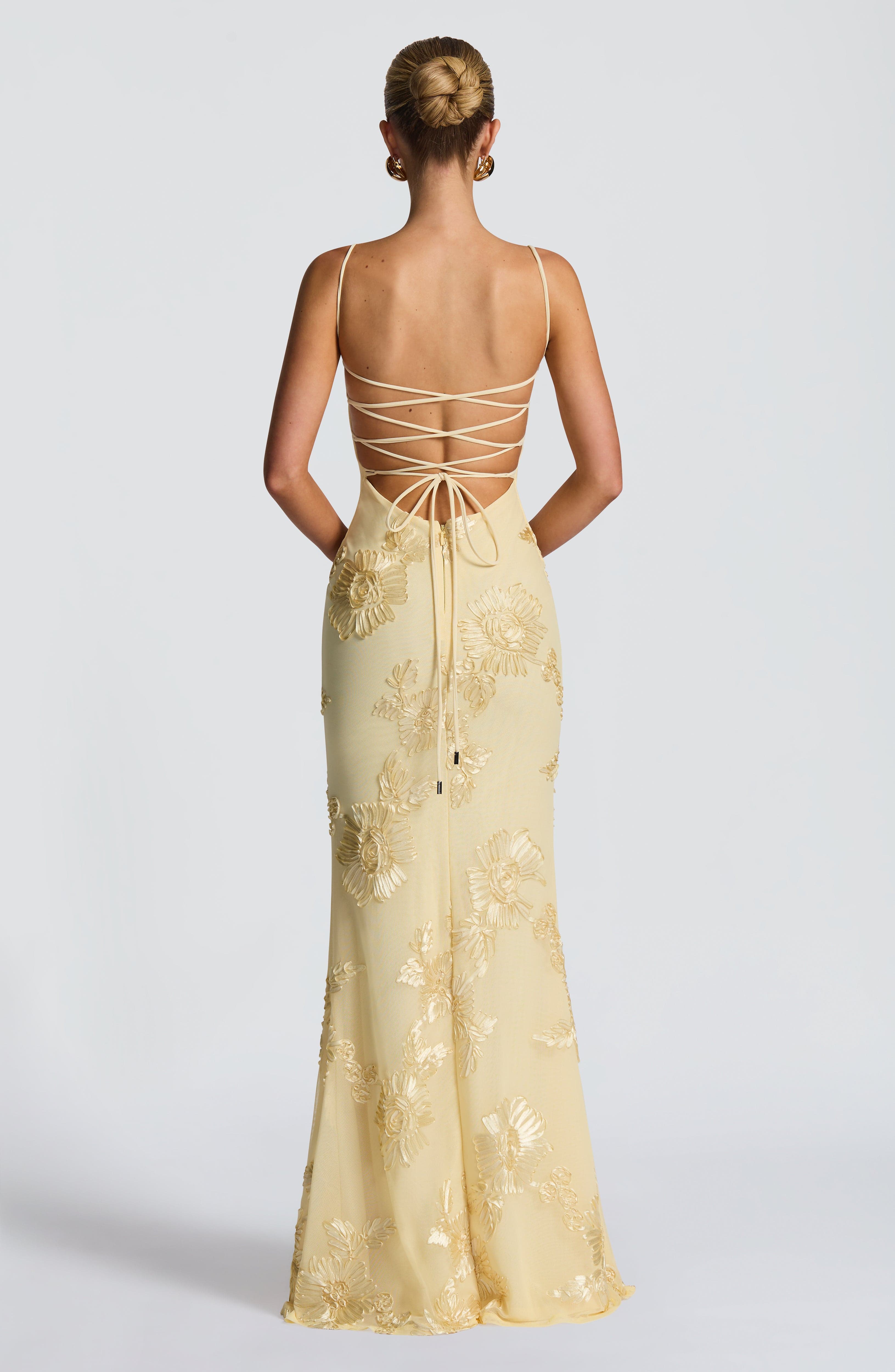 Nefertiti Limon Maxi Elbise