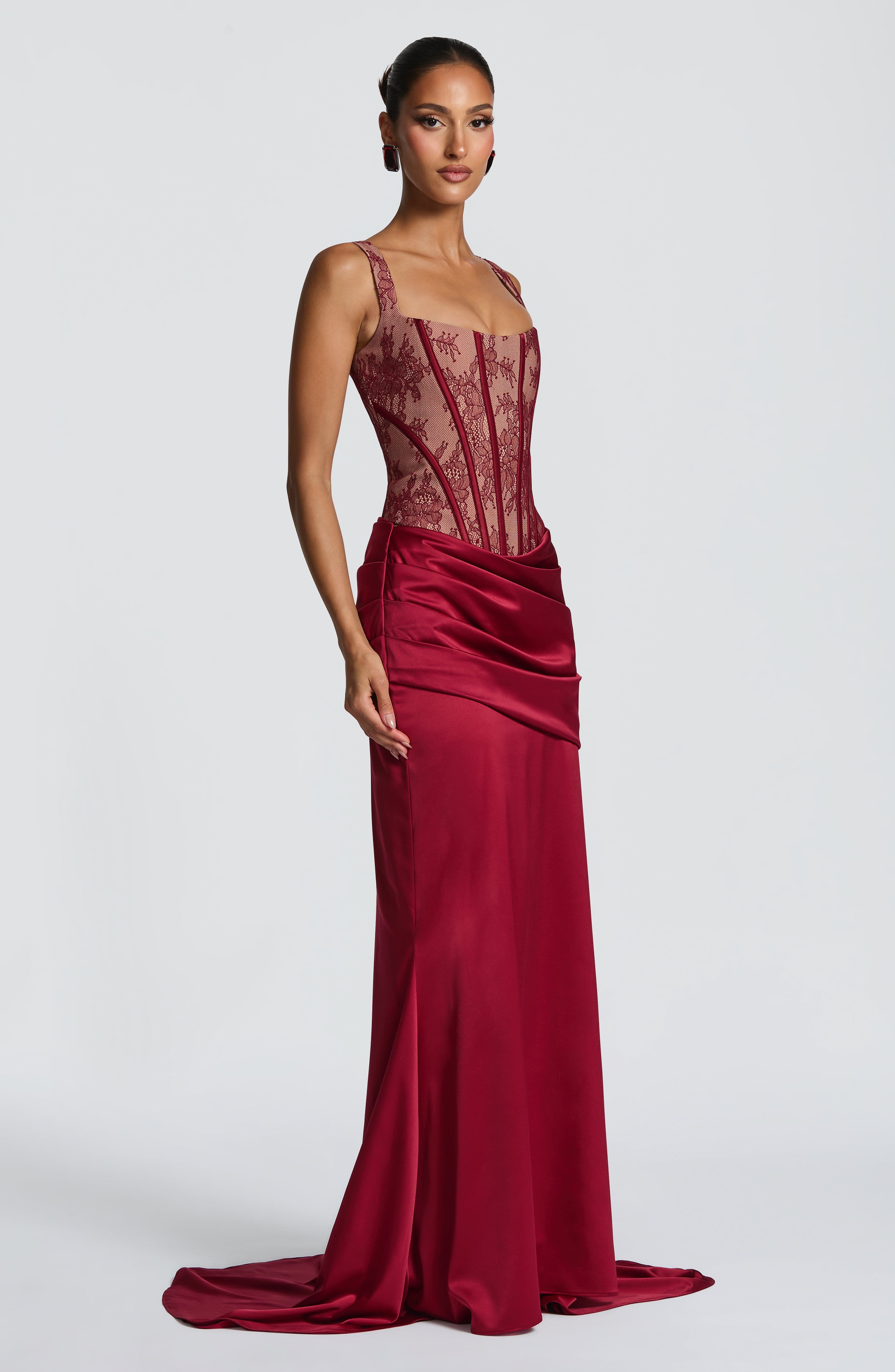 Bordo Dantel Nixie Korse
