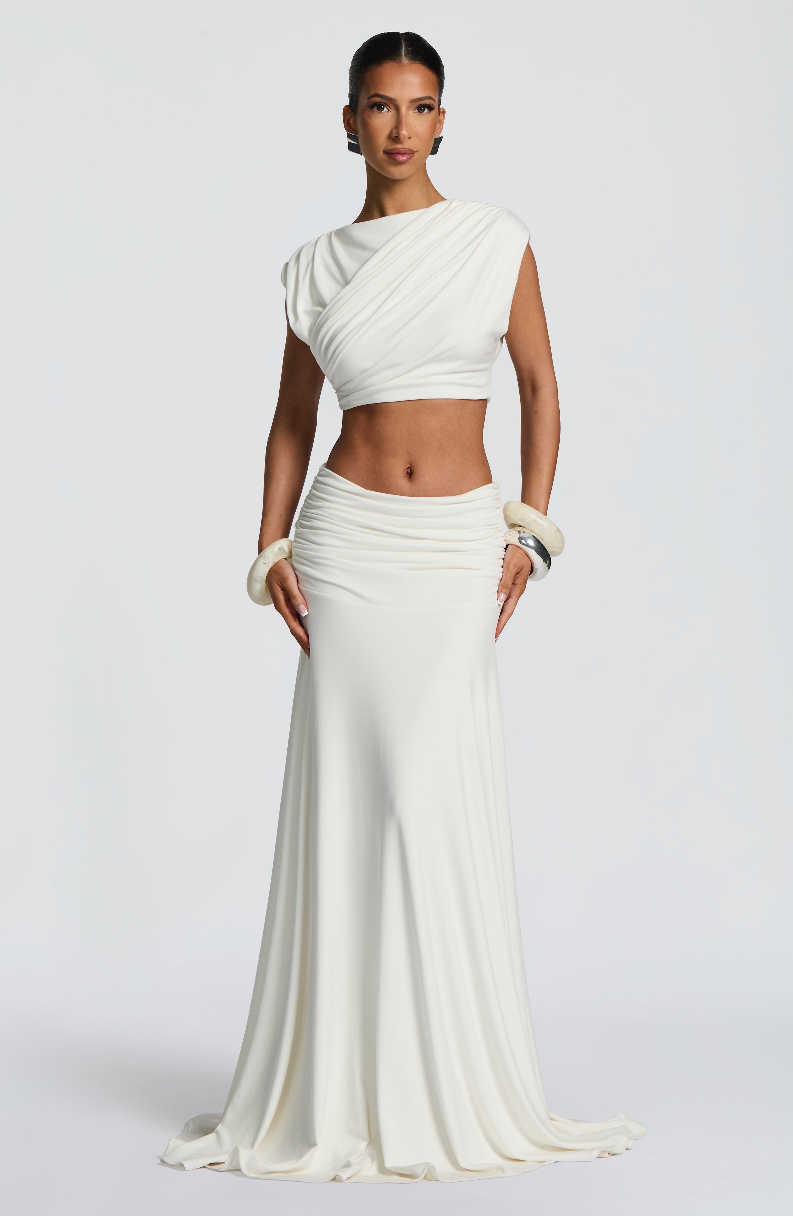 Paige Ekru Maxi Etek