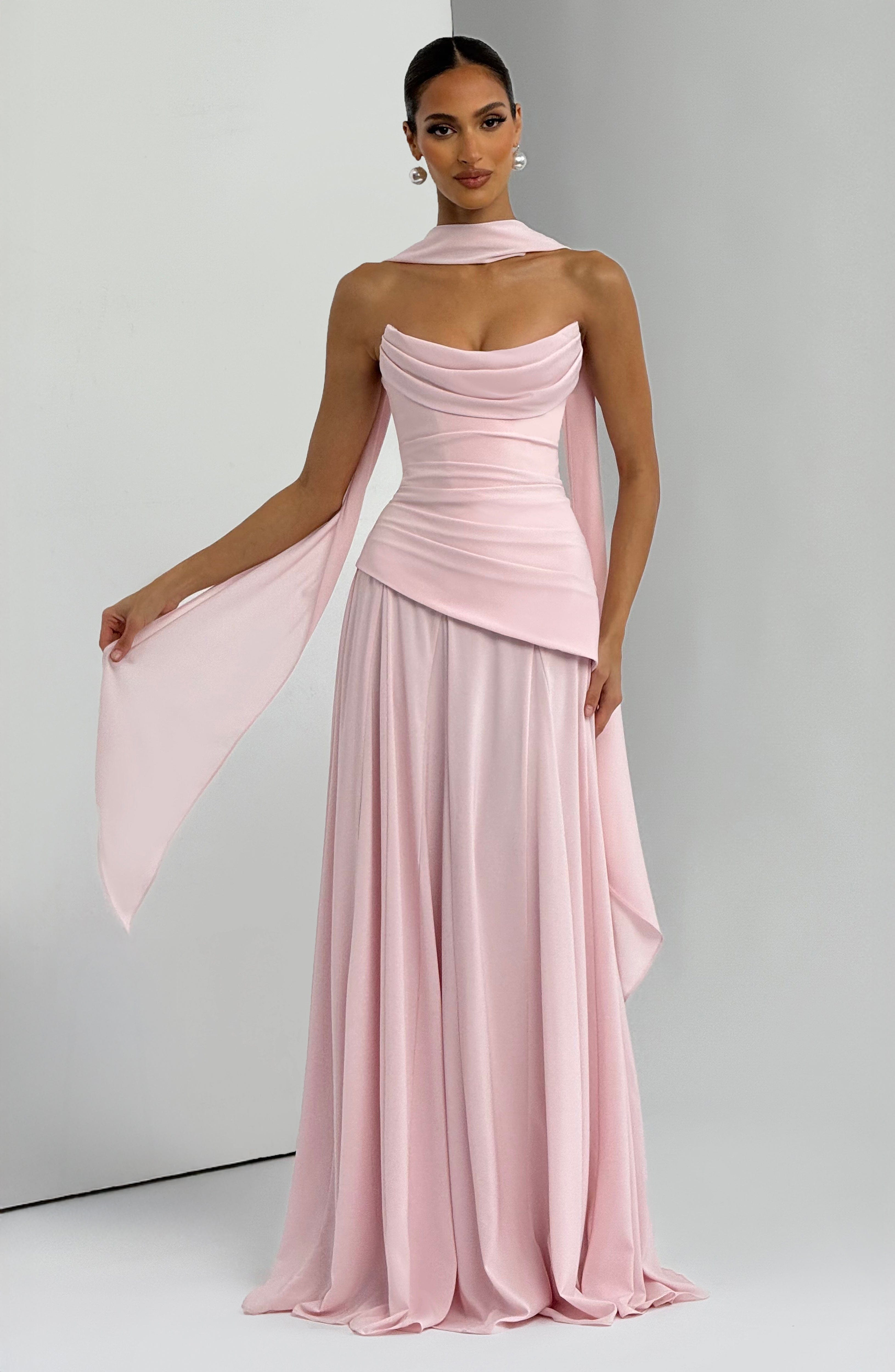 Patricia Maxi Elbise – Pudra Pembe