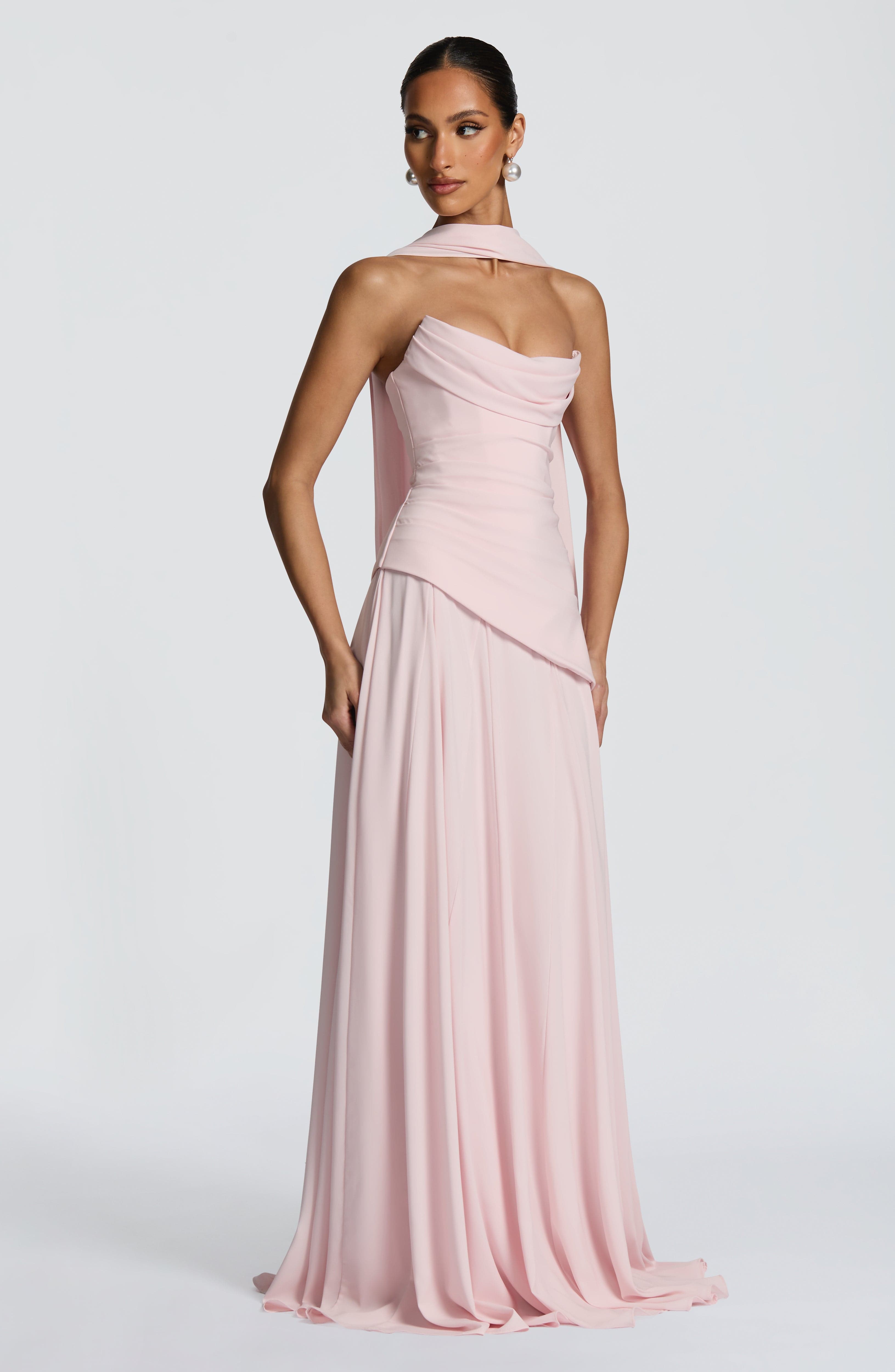 Patricia Maxi Elbise – Pudra Pembe