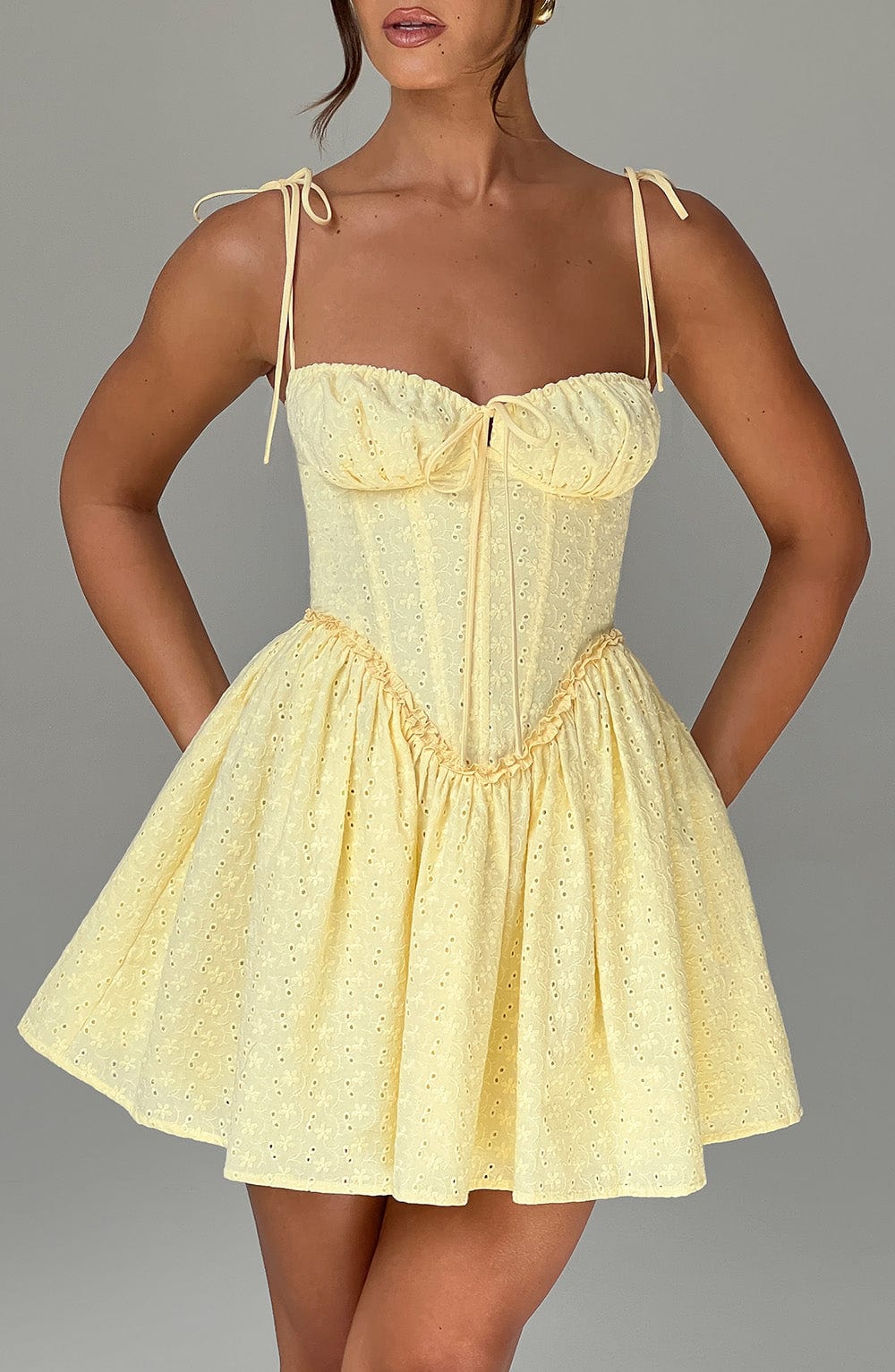 Phoebe Mini Limon Sarısı Elbise