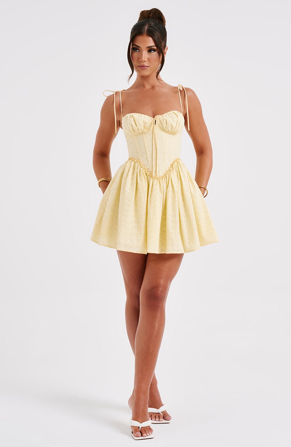 Phoebe Mini Limon Sarısı Elbise