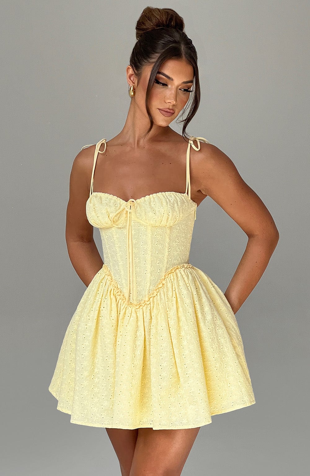 Phoebe Mini Limon Sarısı Elbise