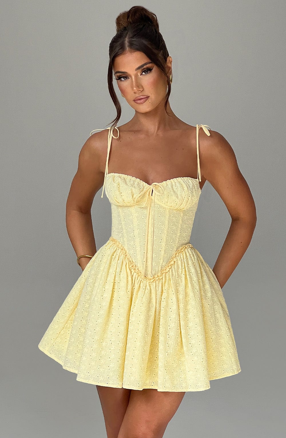 Phoebe Mini Limon Sarısı Elbise
