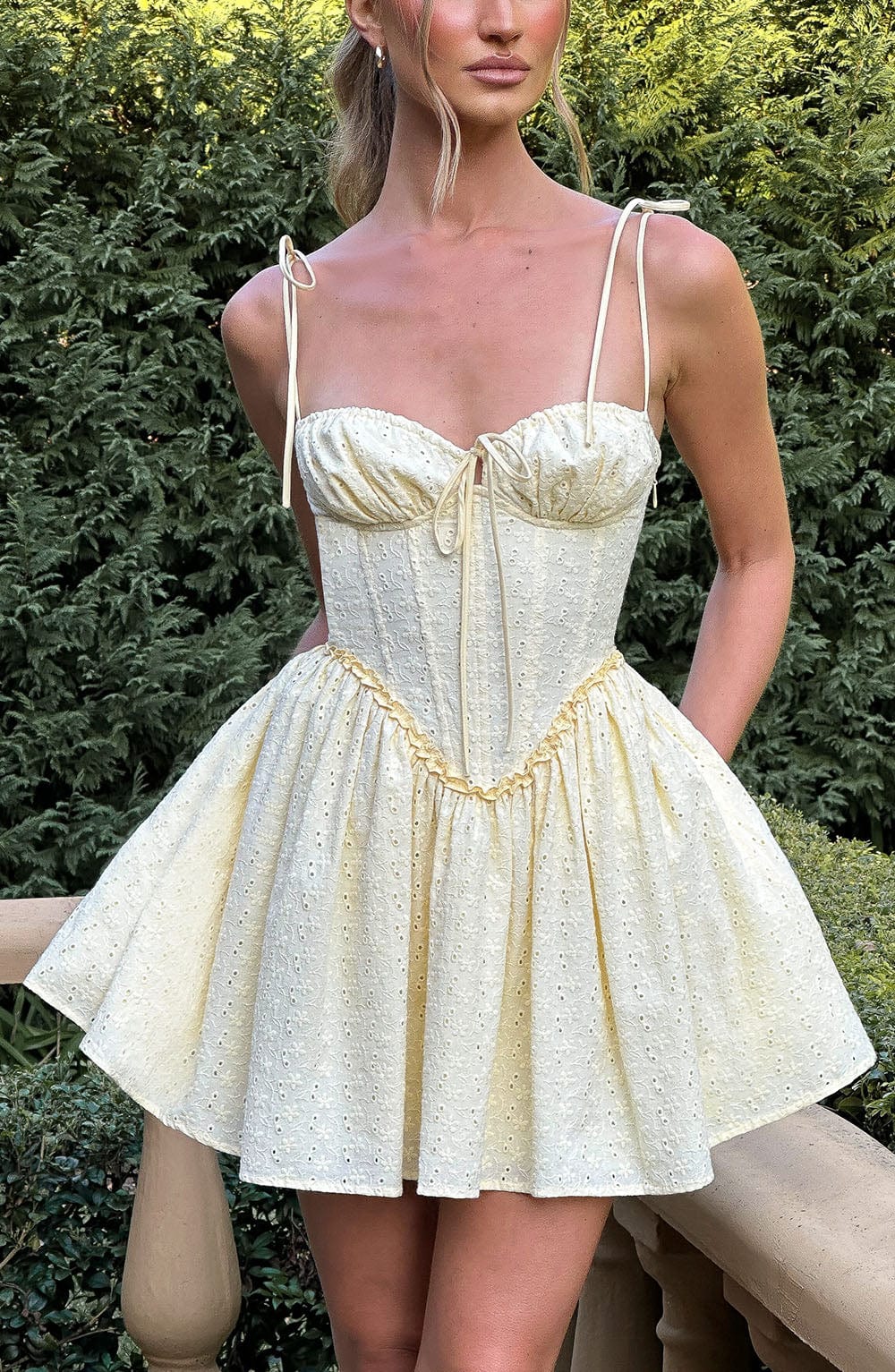 Phoebe Mini Limon Sarısı Elbise