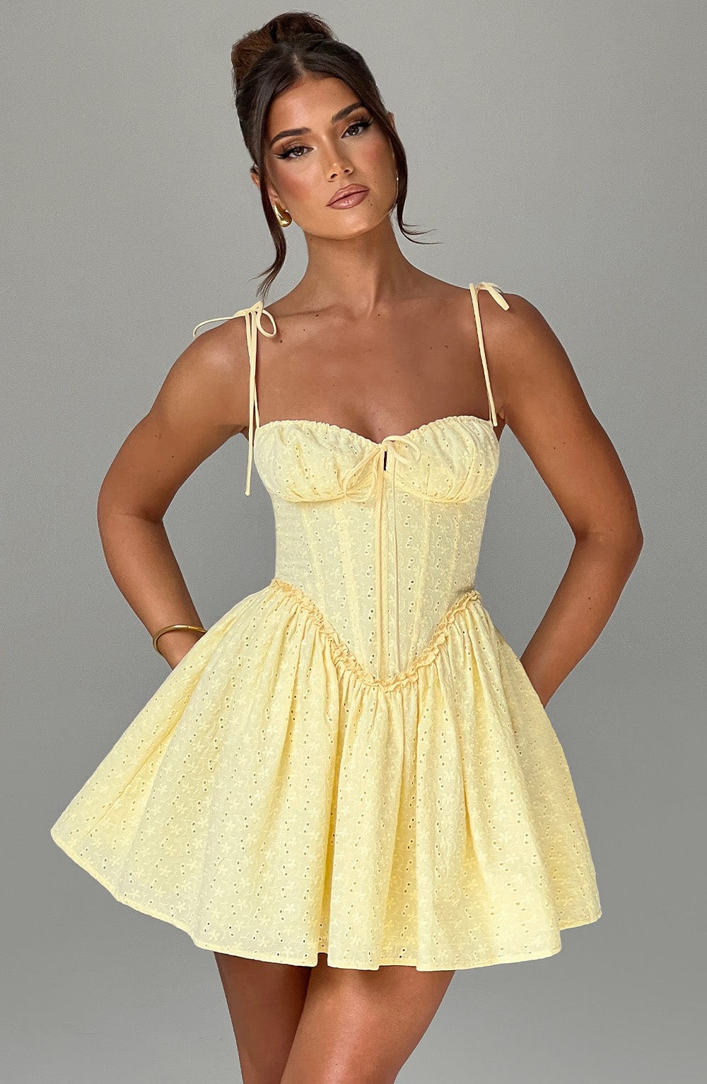 Phoebe Mini Limon Sarısı Elbise