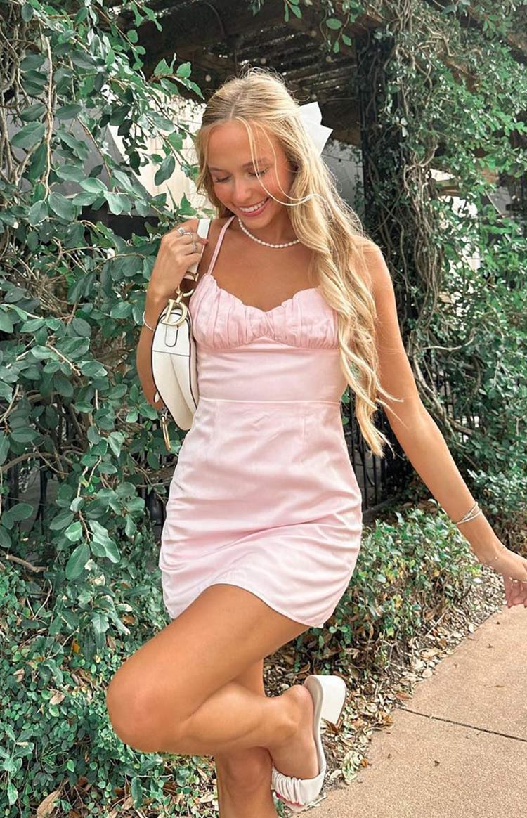 Fleurette Pembe Mini Elbise