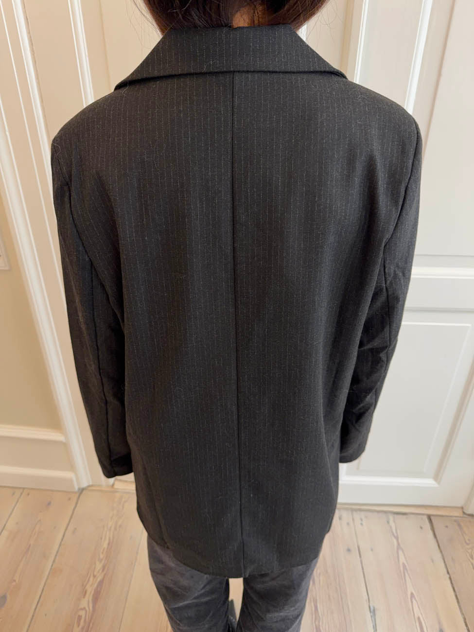Anine Siyah Çizgili Blazer Ceket
