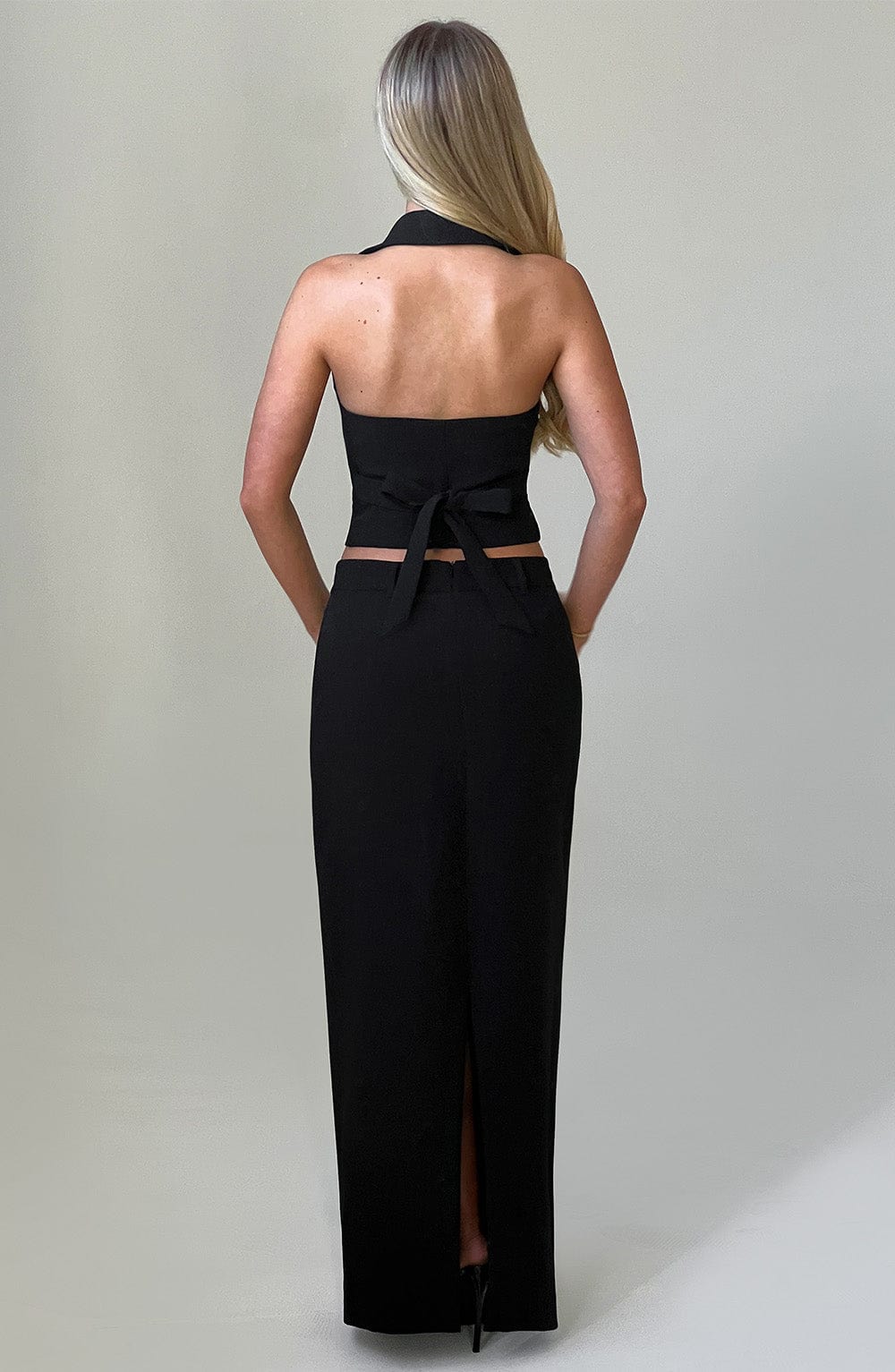 Siyah Piper Maxi Etek