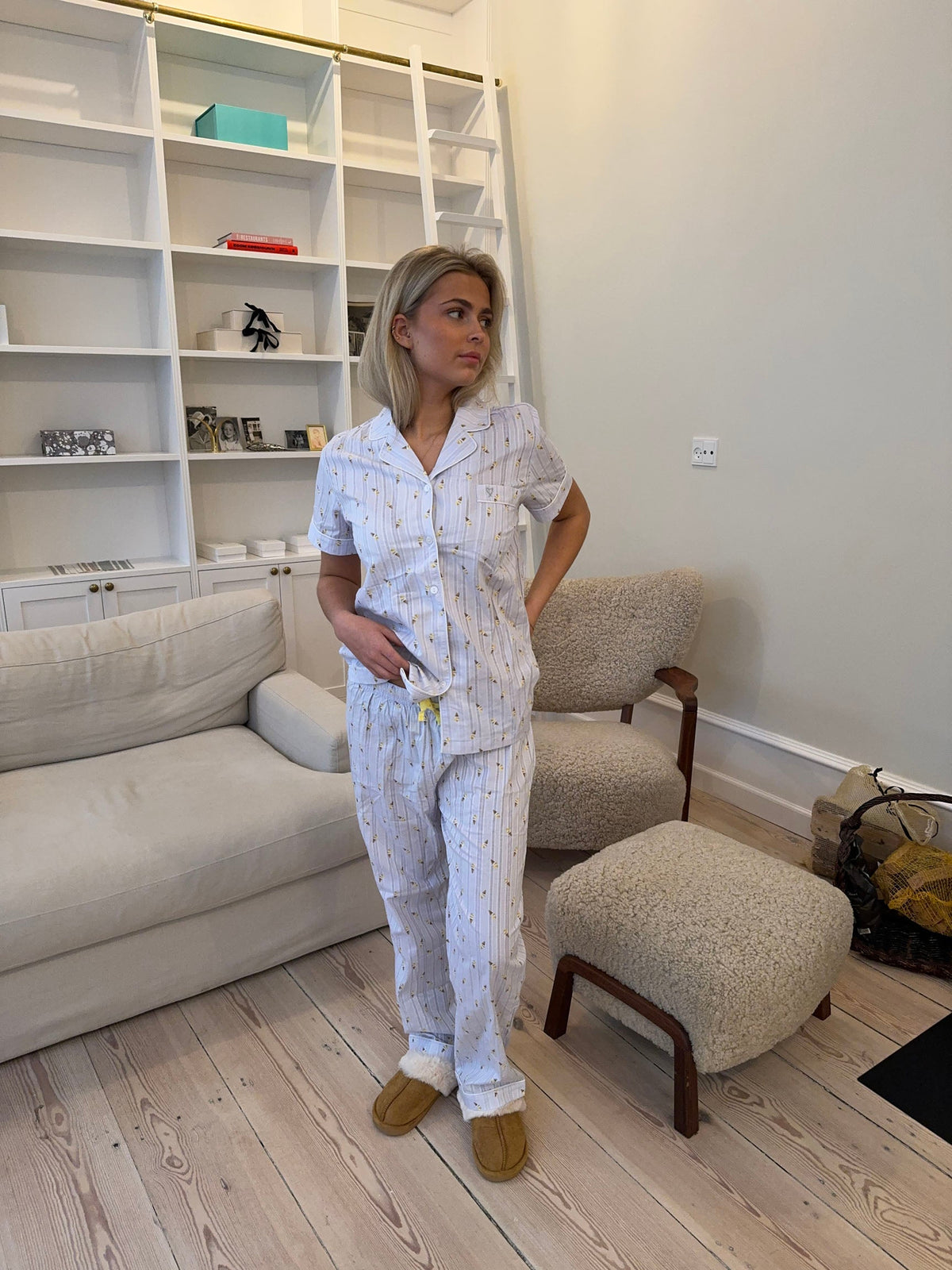 Tinna Dondurma Konili Pijama Seti - Mavi-Beyaz