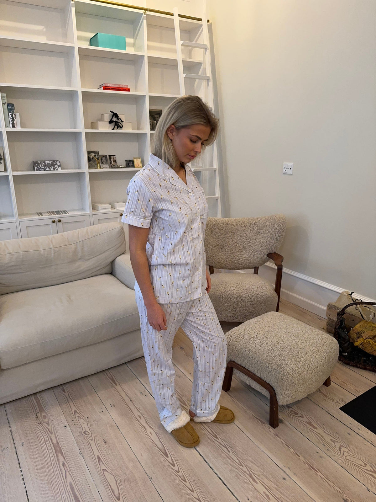 Tinna Dondurma Konili Pijama Seti - Mavi-Beyaz
