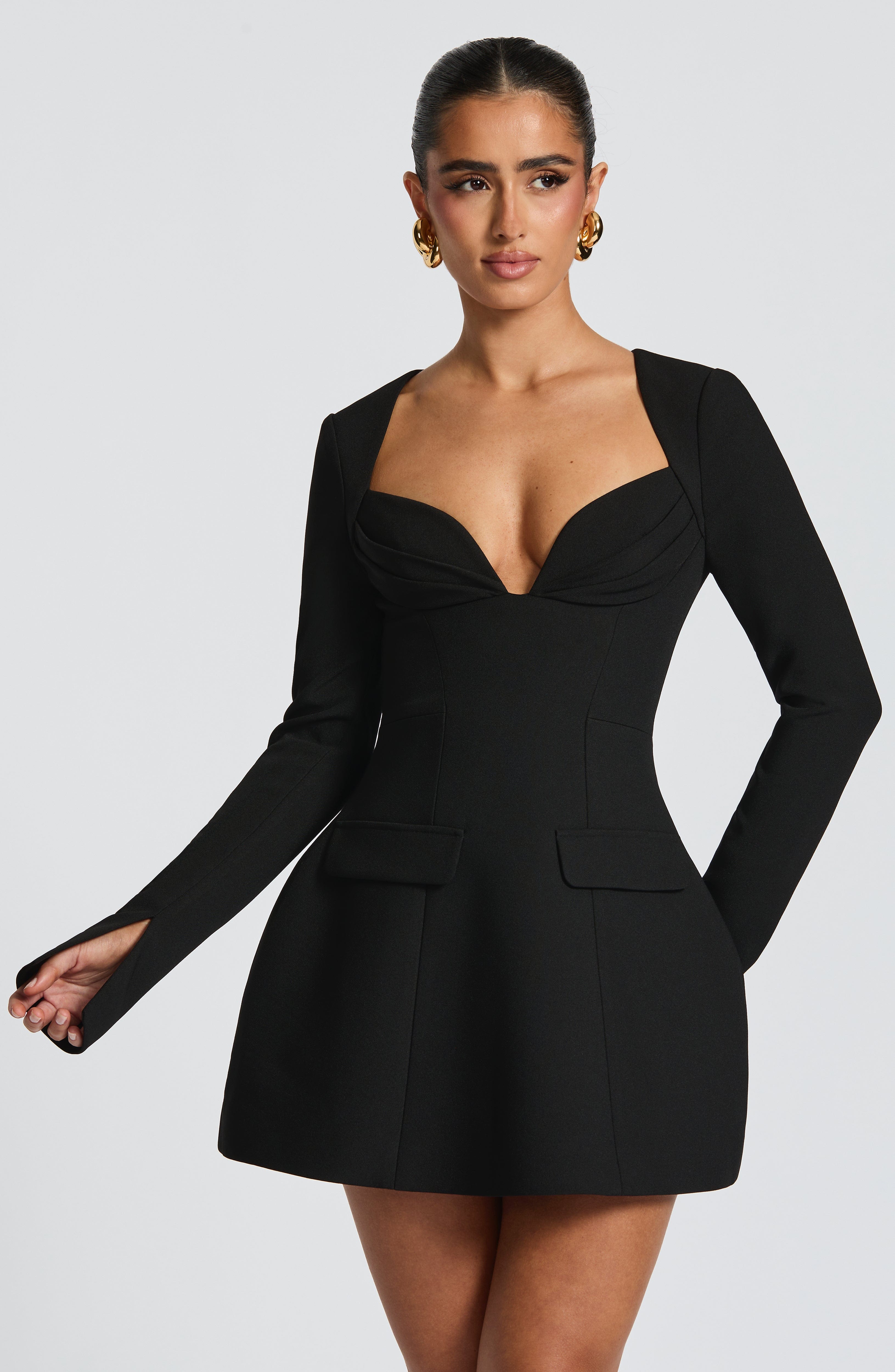 Regina Mini Siyah Elbise