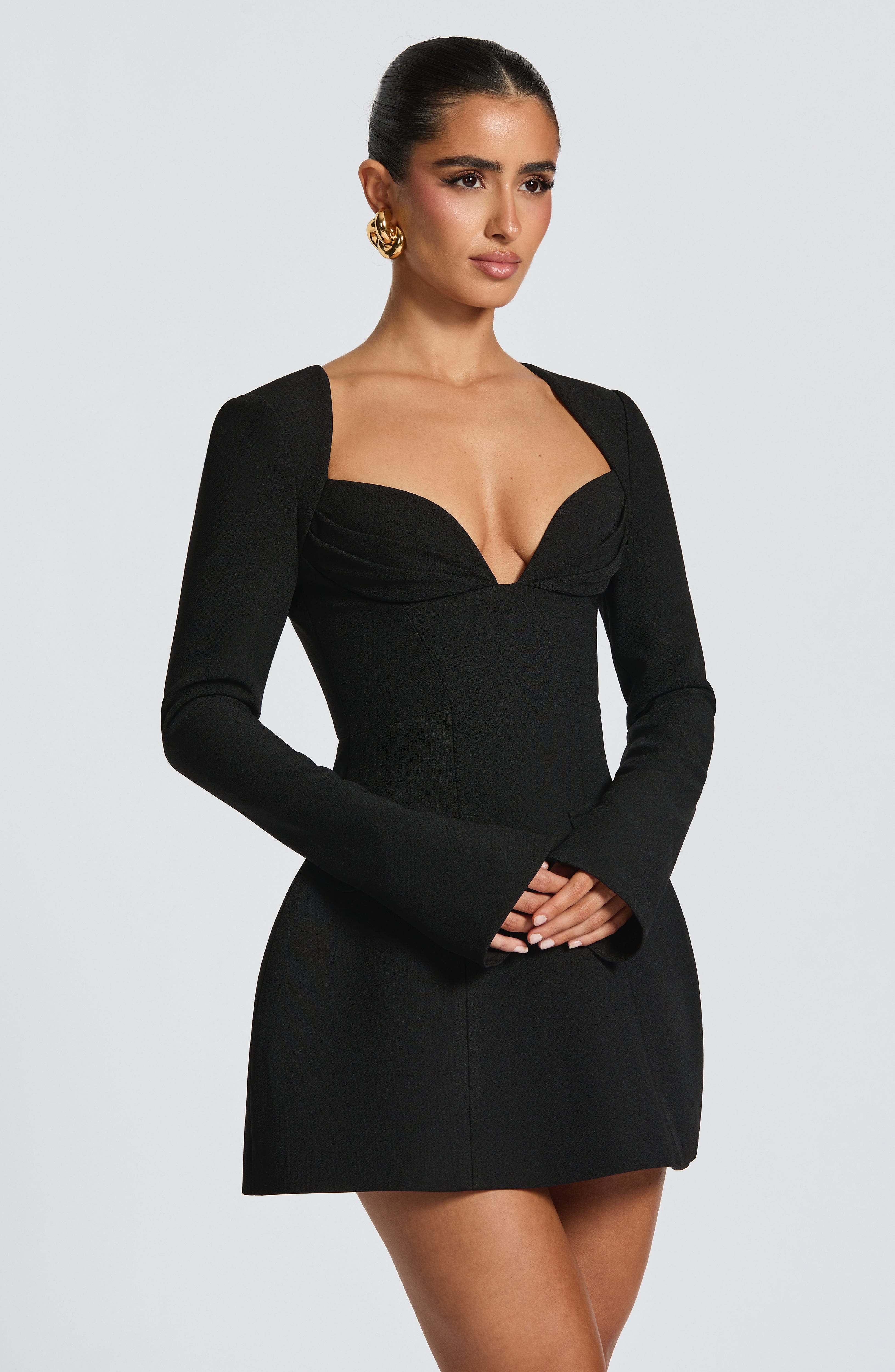 Regina Mini Siyah Elbise