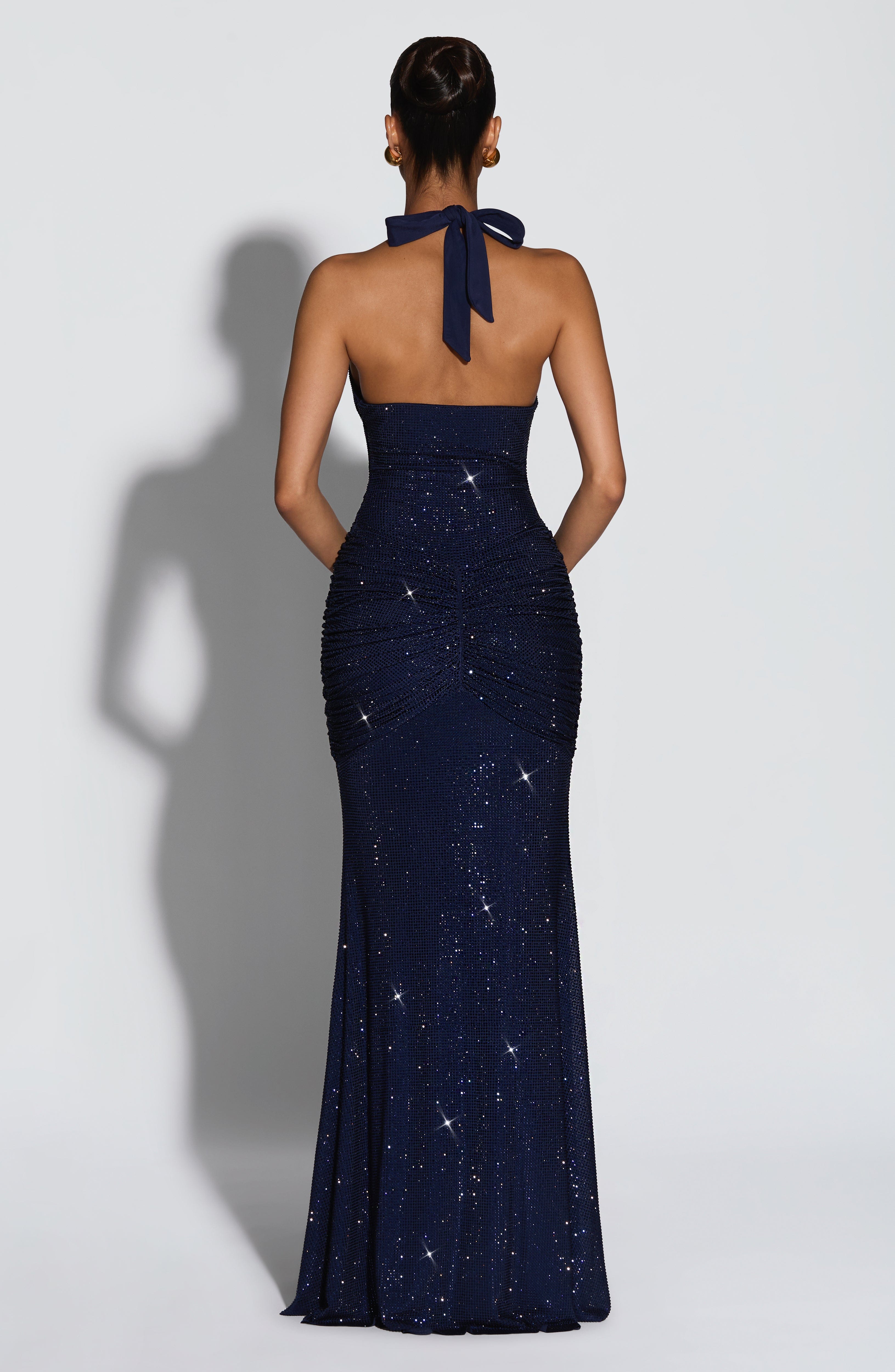 Rosetta Lacivert Maxi Elbise