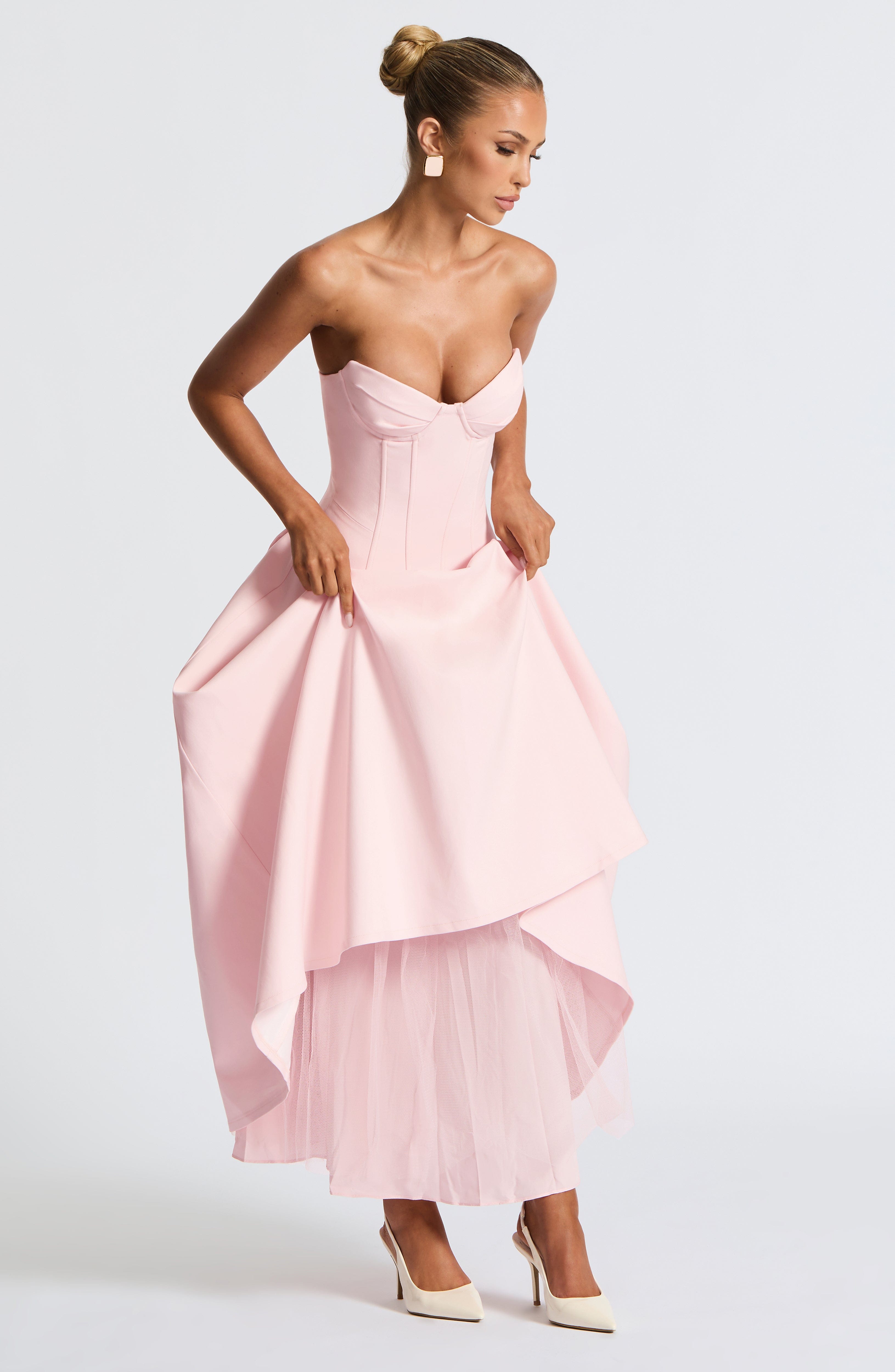 Pembe Midi Elbise