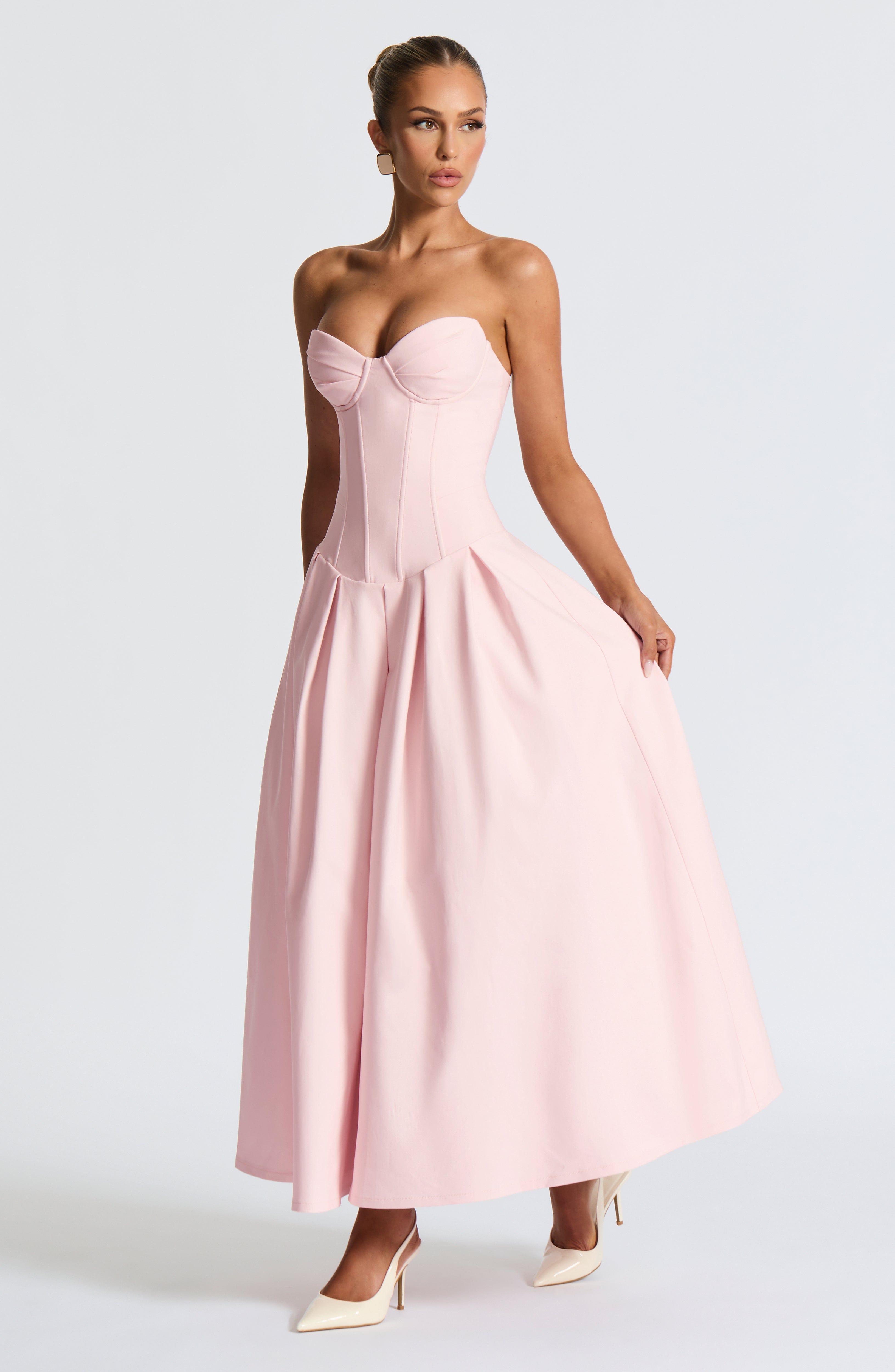 Pembe Midi Elbise