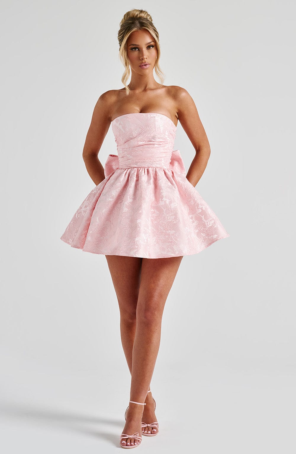 Salome Mini Pembe Elbise