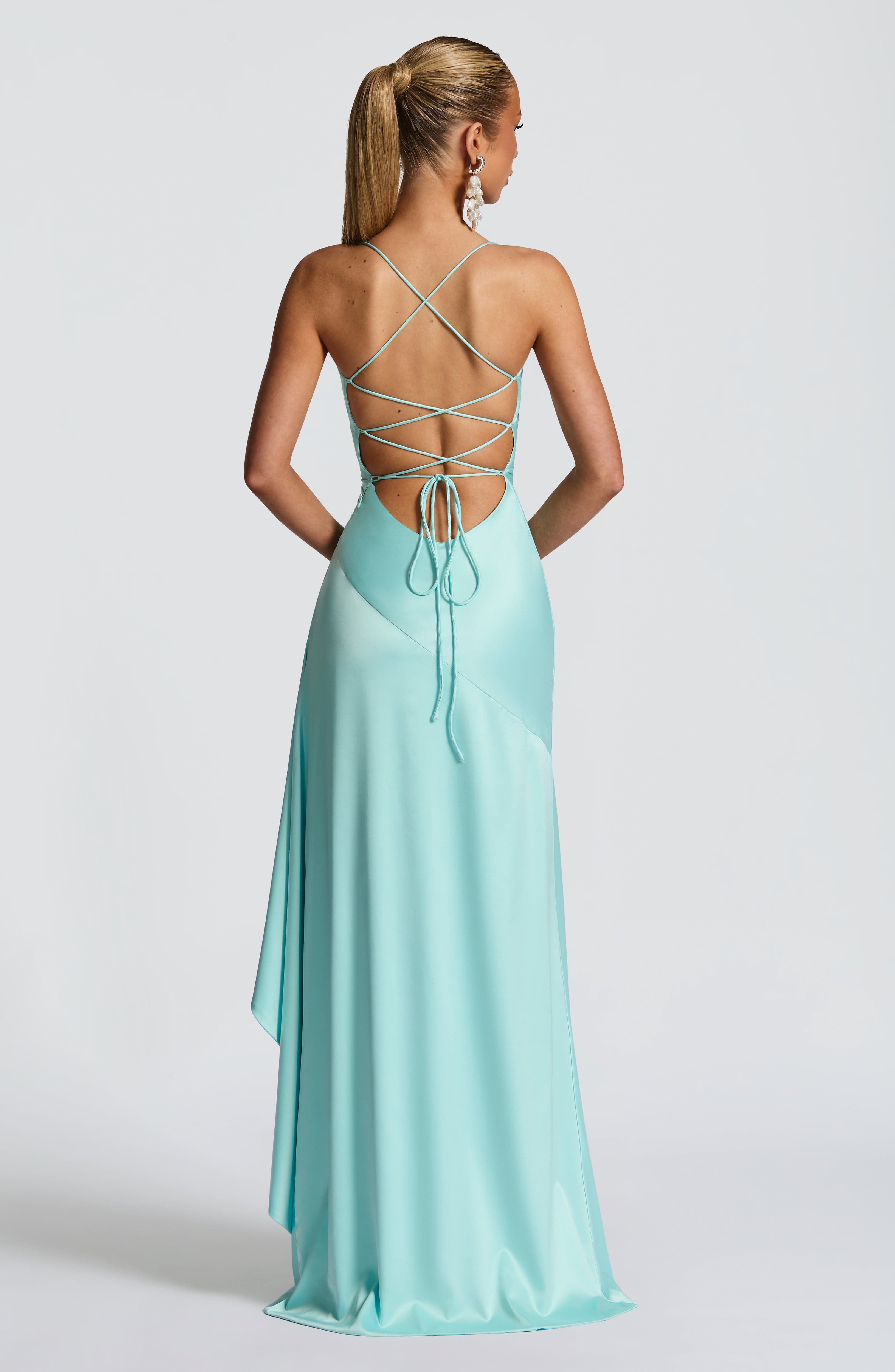 Samira Aqua Maxi Elbise